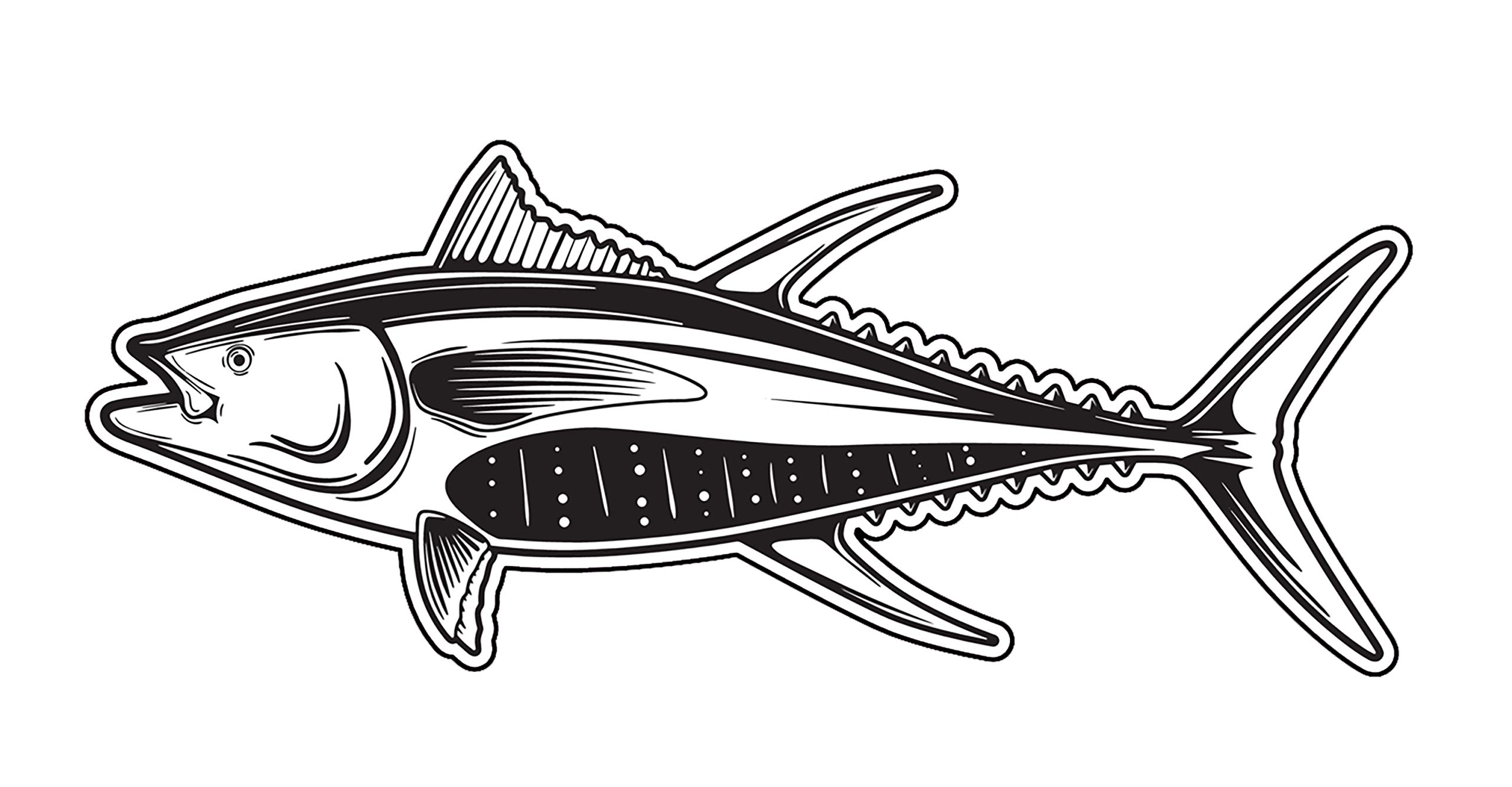 WickedGoodz Tuna Vinyl Decal - Durable Fishing Bumper Sticker for Cars & Boats - Ocean Fishing Lover Gift - Perfect for Anglers & Marine Enthusiasts