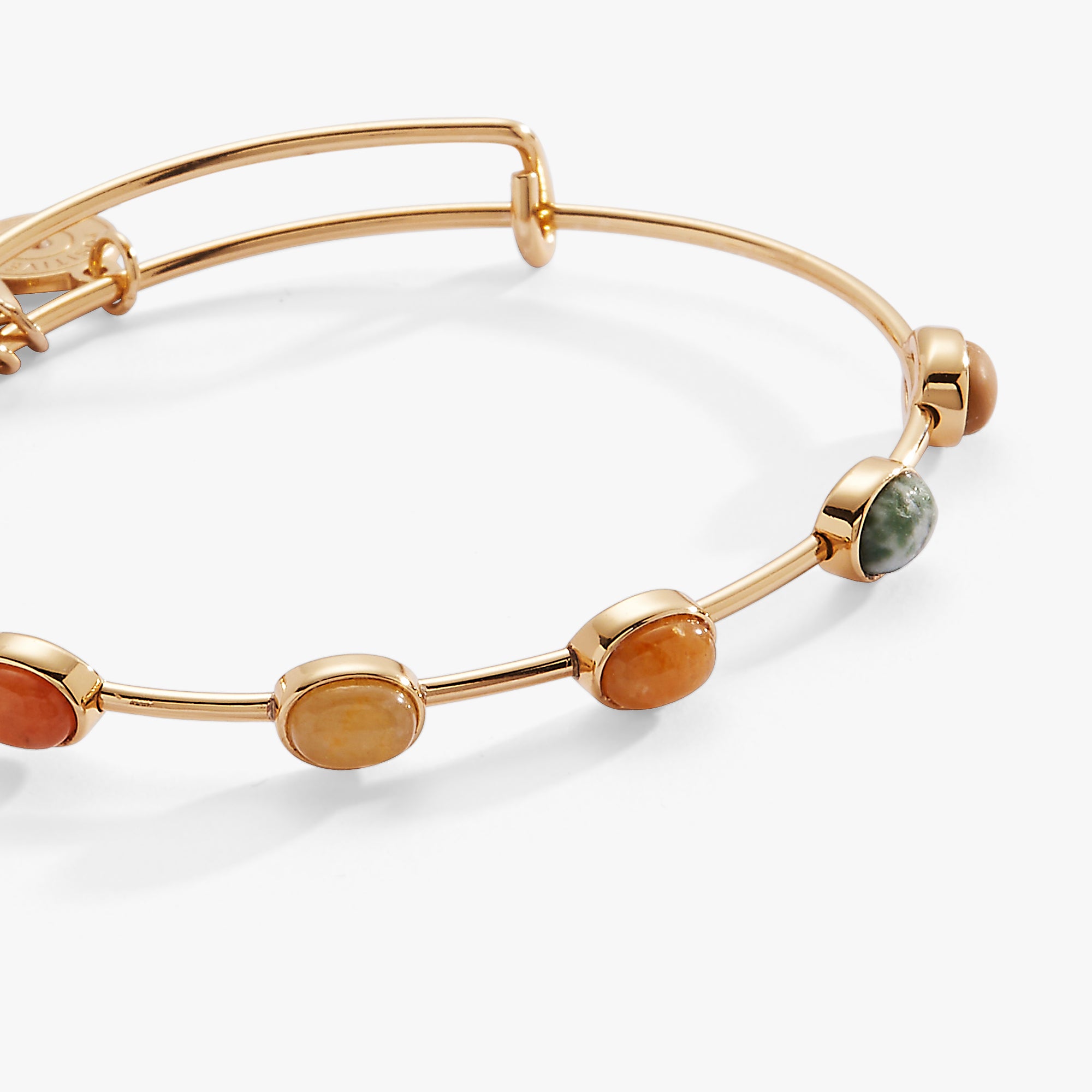 Elegant Inline Semi-Precious Gemstone Bangle Bracelet for Women - Perfect for Weddings, Parties & Everyday Fashion Accessories