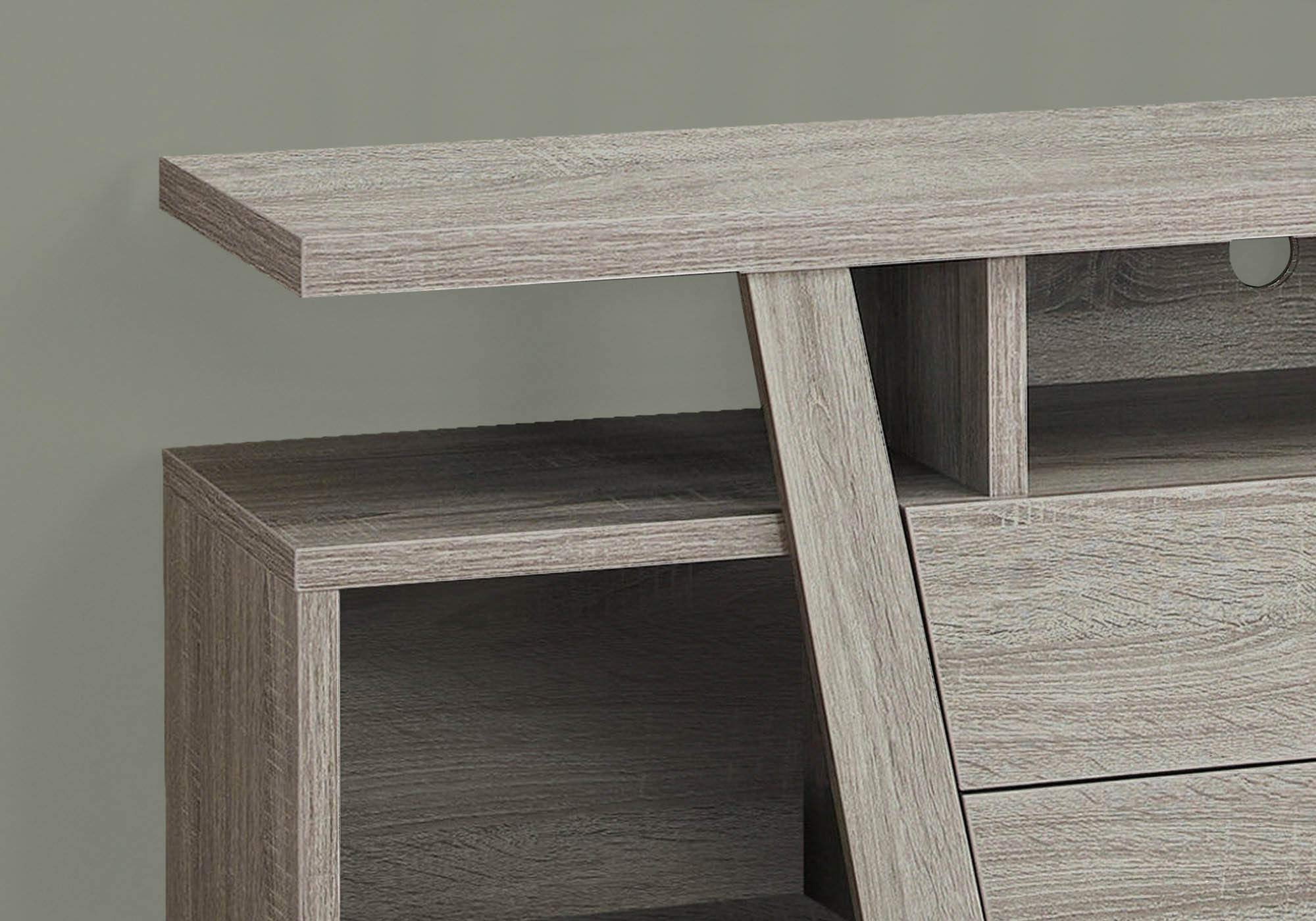 Offex Contemporary 60 Inch TV Stand with 2 Storage Drawers, Dark Taupe Entertainment Center for Living Room, Bedroom & Home Theater Setup