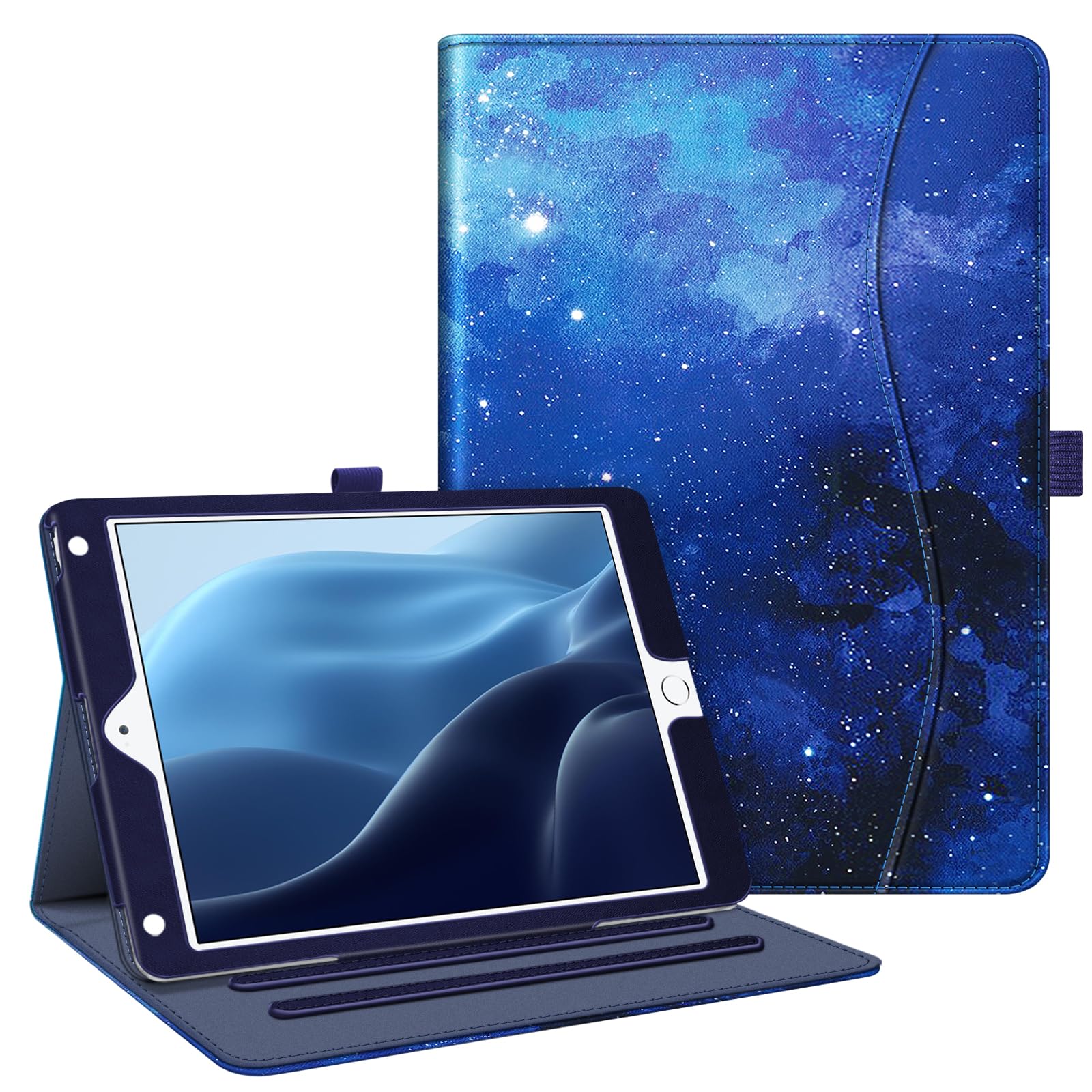 Fintie Protective Case for iPad 9.7 (2018/2017), iPad Air 2 & iPad Air 1 - Multi-Angle Viewing Folio Cover with Corner Protection, Auto Wake/Sleep, Storage Pocket - Starry Sky Design - Perfect for Work, Travel & Home Use