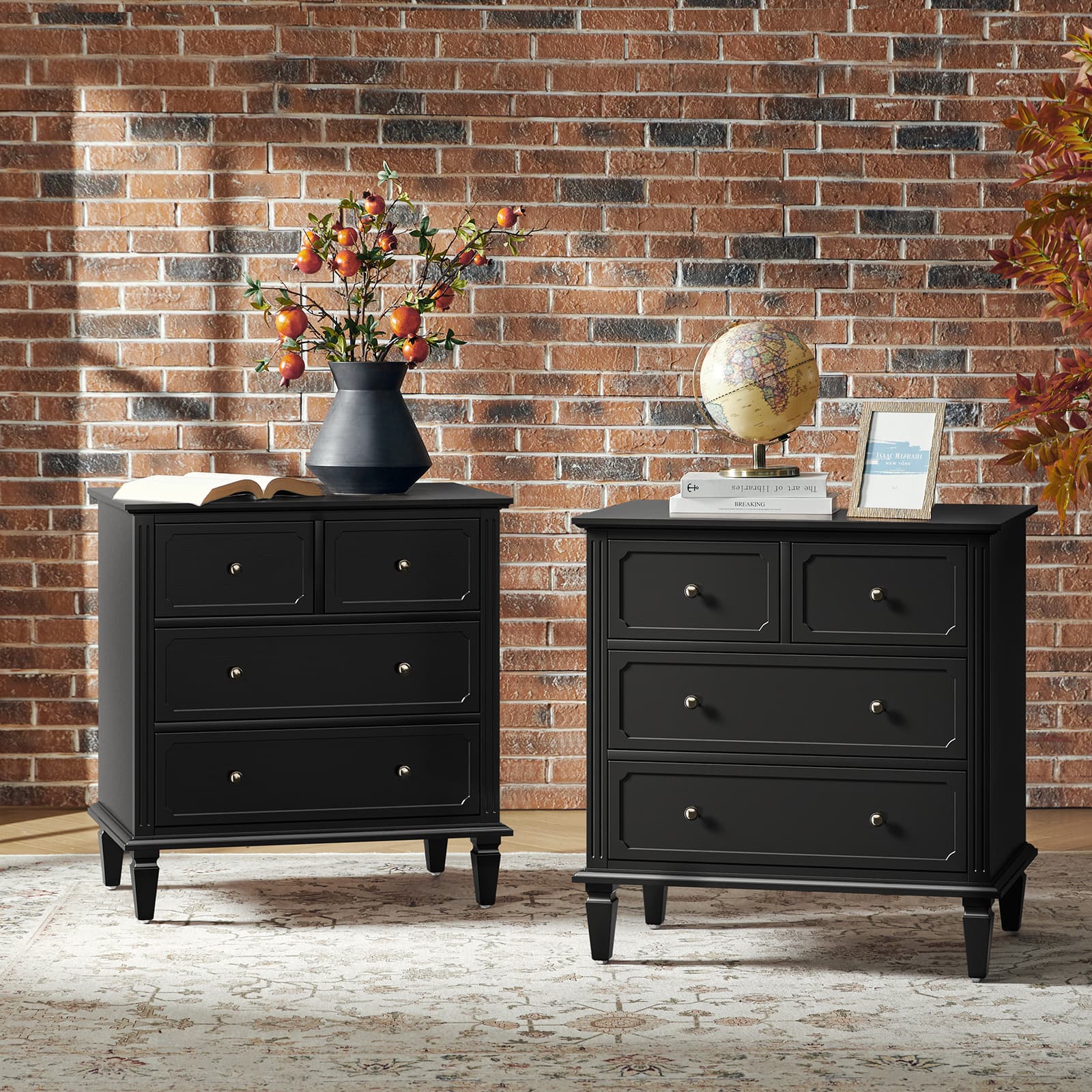 Isidro Accent Chest of Drawers with USB Charging Station - Modern Bedroom Dresser with 3 Drawers & Built-in Power Outlets - Perfect for Bedside Storage & Device Charging in Home, Office or Dorm Room