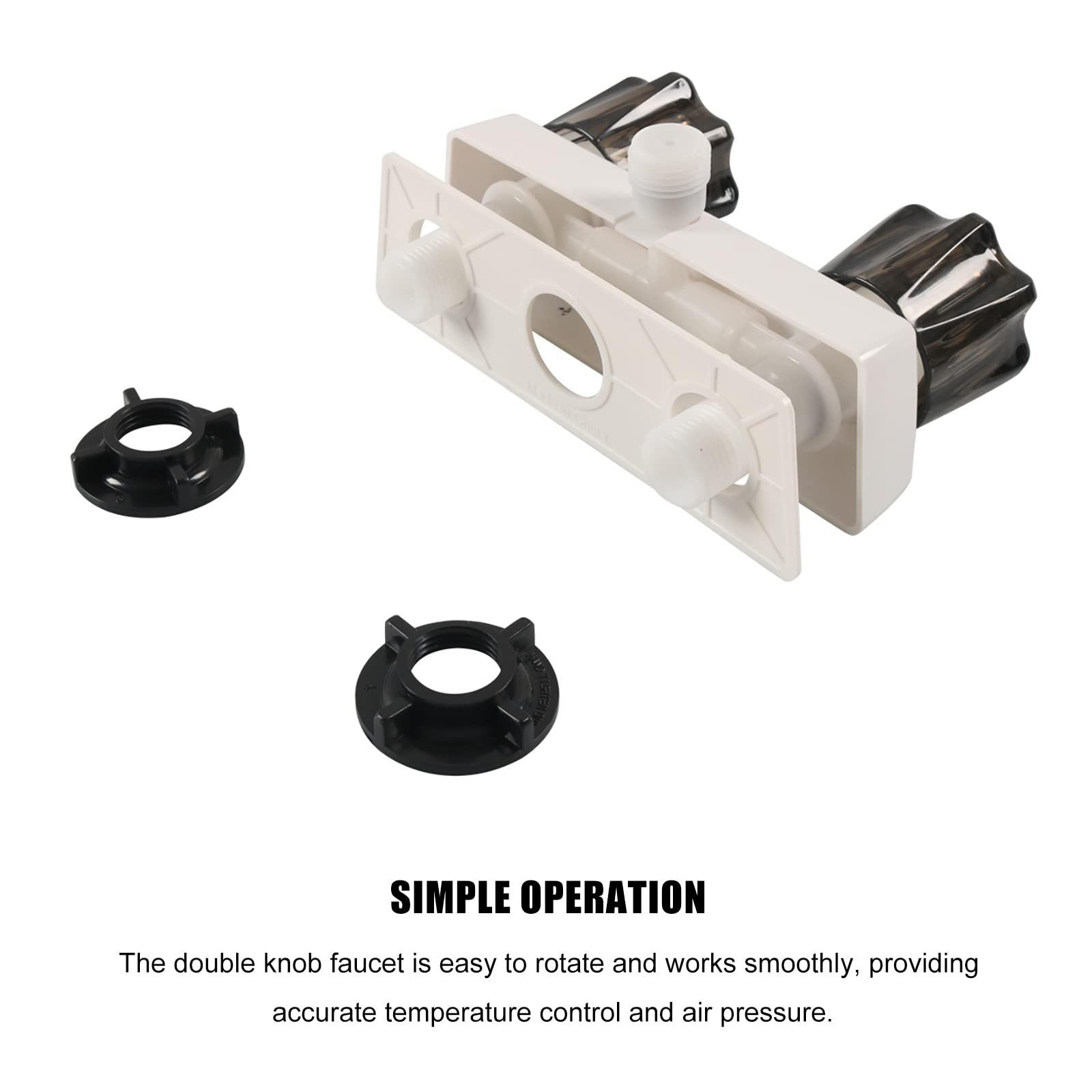 RV Shower Faucet Replacement - Double Knob RV Camper Shower Faucet Valve Diverter in White | Perfect for RV, Camper, Trailer & Motorhome Bathroom Upgrades