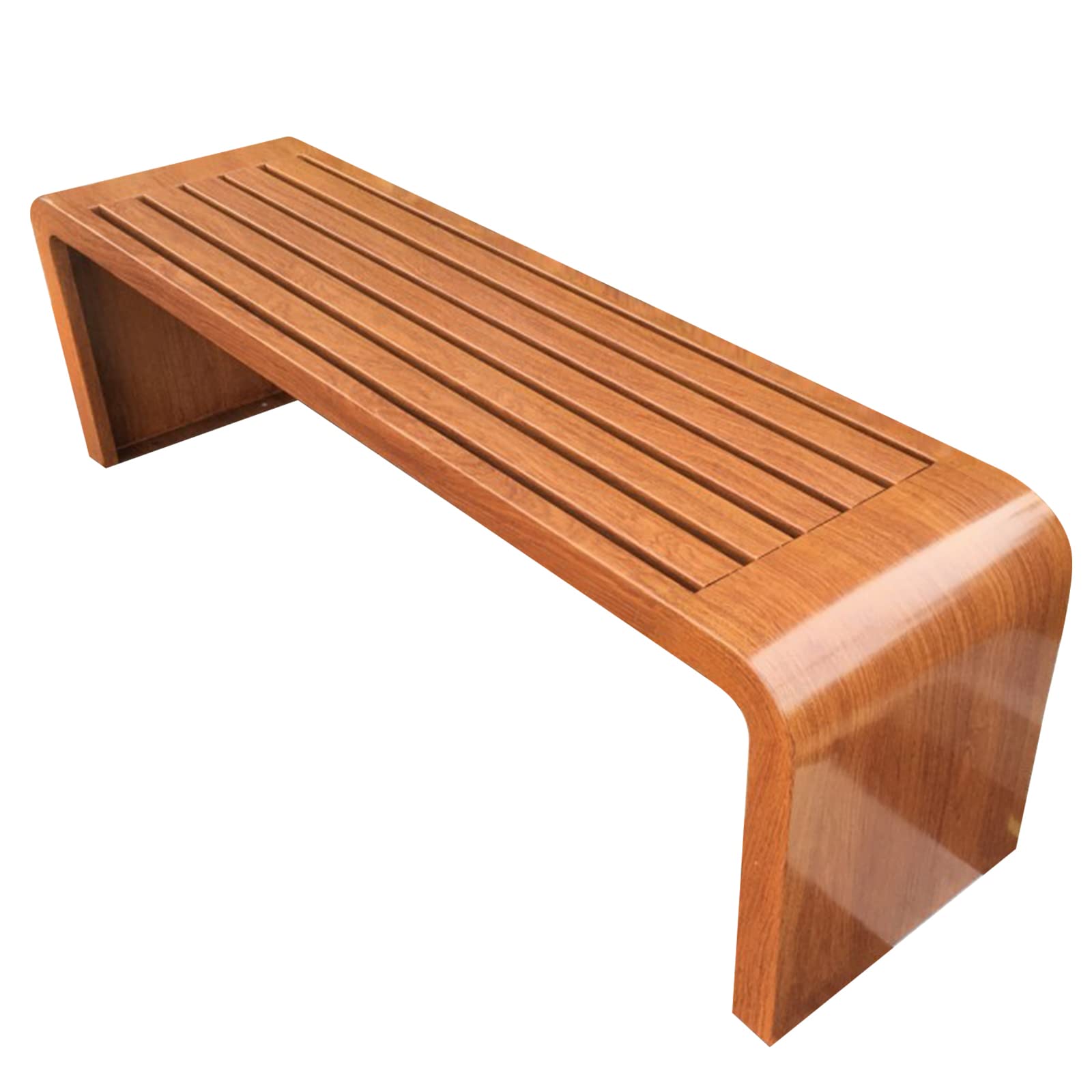 TRGCJGH Outdoor Bench - Heavy Duty Steel Garden Bench for Patio, Porch, Poolside & Balcony - Weather Resistant Backless Dark Wood Grain Design - Perfect for Outdoor Relaxation & Garden Decor
