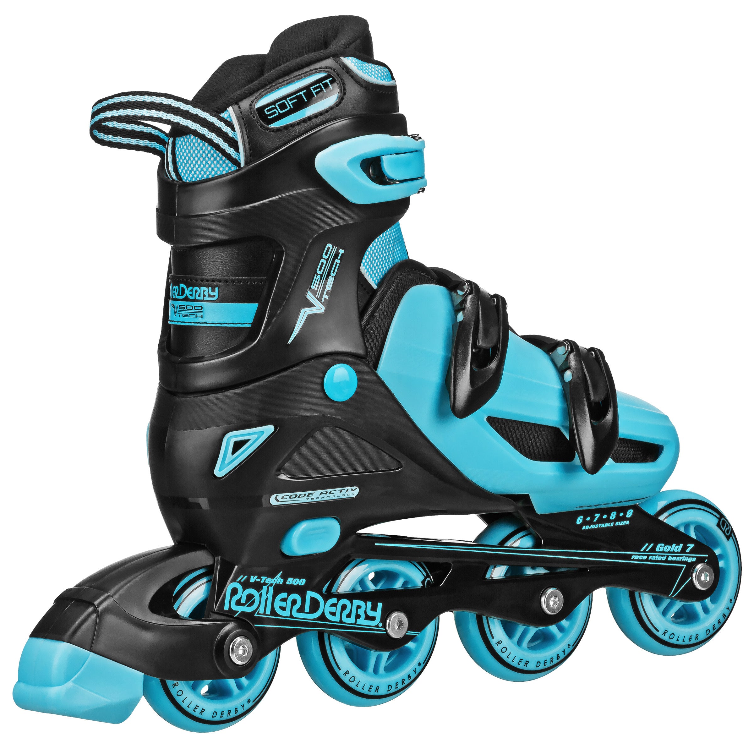 V Tech 500 Adjustable Men's Inline Skates for Adults - Perfect for Outdoor Fitness, Roller Hockey & Urban Skating
