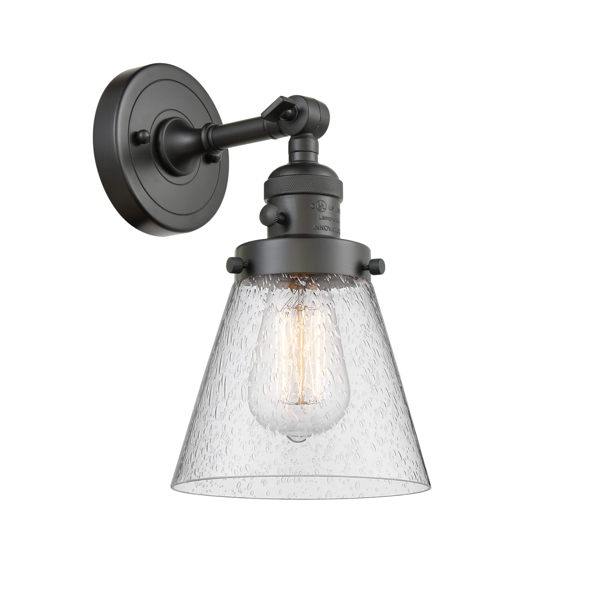 Innovations 203SW-OB-G64 Oil Rubbed Bronze Wall Sconce Light Fixture with High-Low-Off Switch - Perfect for Bedroom, Hallway, and Entryway Lighting