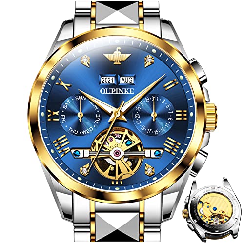 Two tone band & blue dial