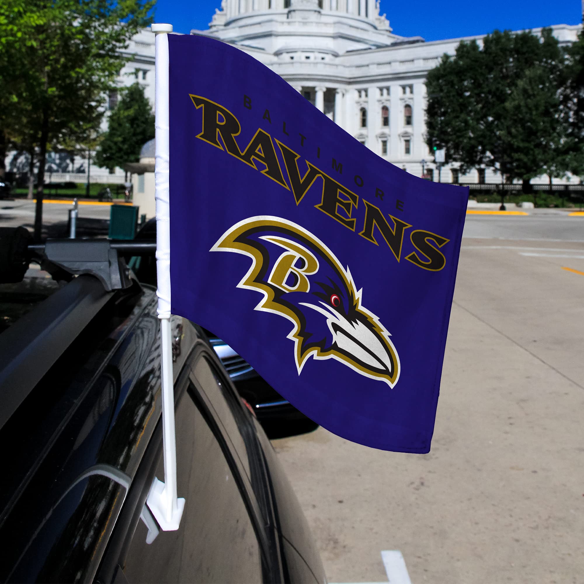 NFL Car Flag Double Sided - Premium Team Logo Car Accessory for Game Day & Tailgating - Show Your Team Spirit While Driving