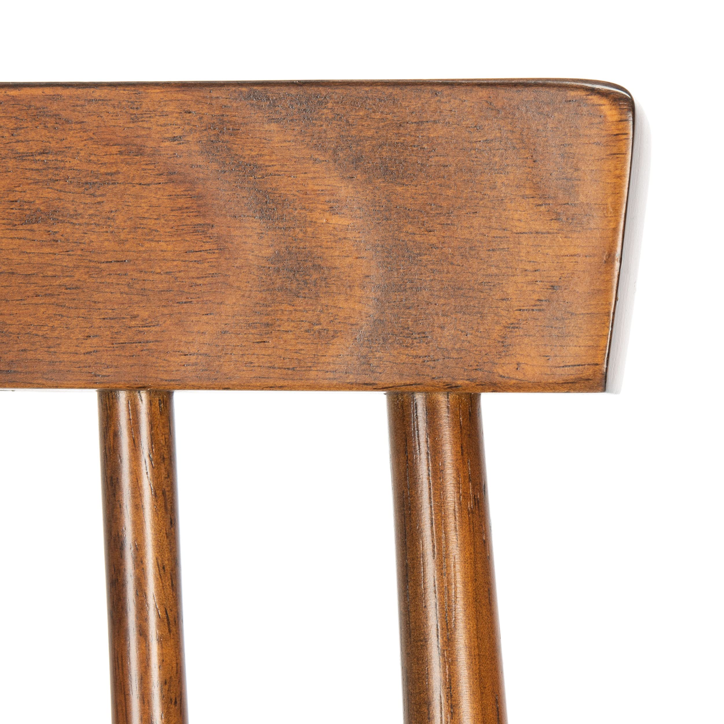 SAFAVIEH Priam Farmhouse Walnut Brown Spindle Back Accent Chair - Rustic Dining & Living Room Furniture for Kitchen, Breakfast Nook, and Home Decor