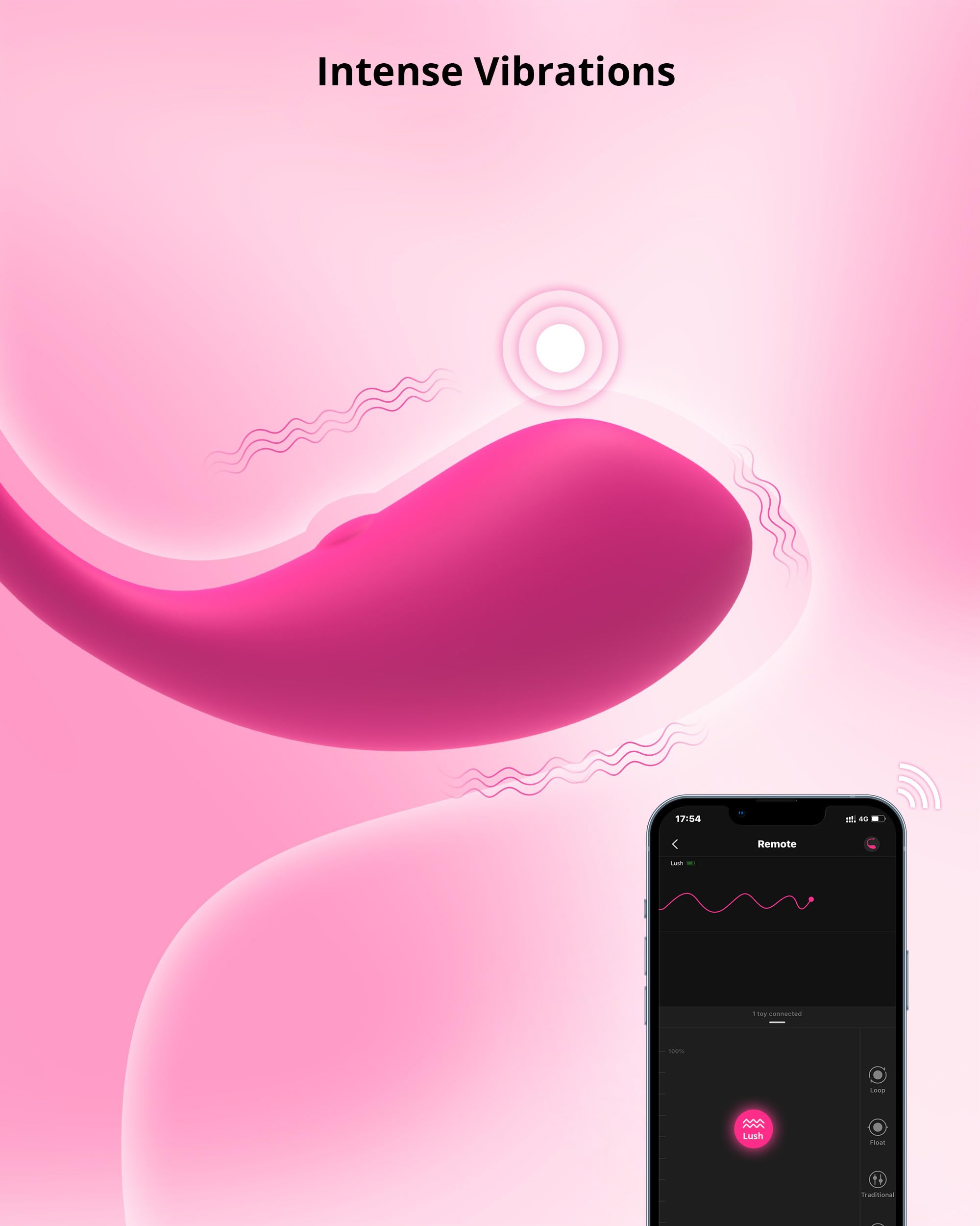 LOVENSE Lush G-Spot Vibrator with Remote Control - Bluetooth App Controlled Egg Vibrator for Women - Wireless Rechargeable Adult Toy for Couples Long Distance Play - Perfect for Romantic Nights & Solo Pleasure