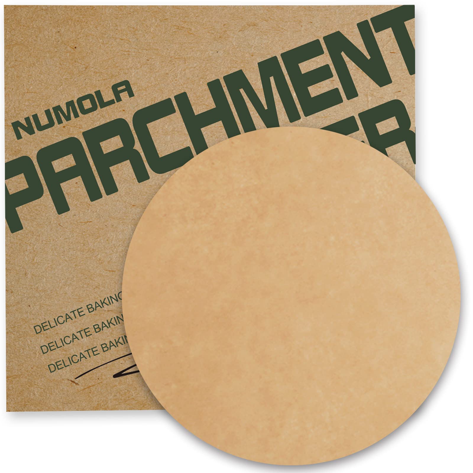 Numola 100-Pack Unbleached 9-Inch Parchment Paper Baking Circles - Non-Stick Patty Rounds for Air Fryers, Toaster Ovens, Steaming & Tortilla Press - Perfect for Hamburgers, Cookies & Pastry Baking