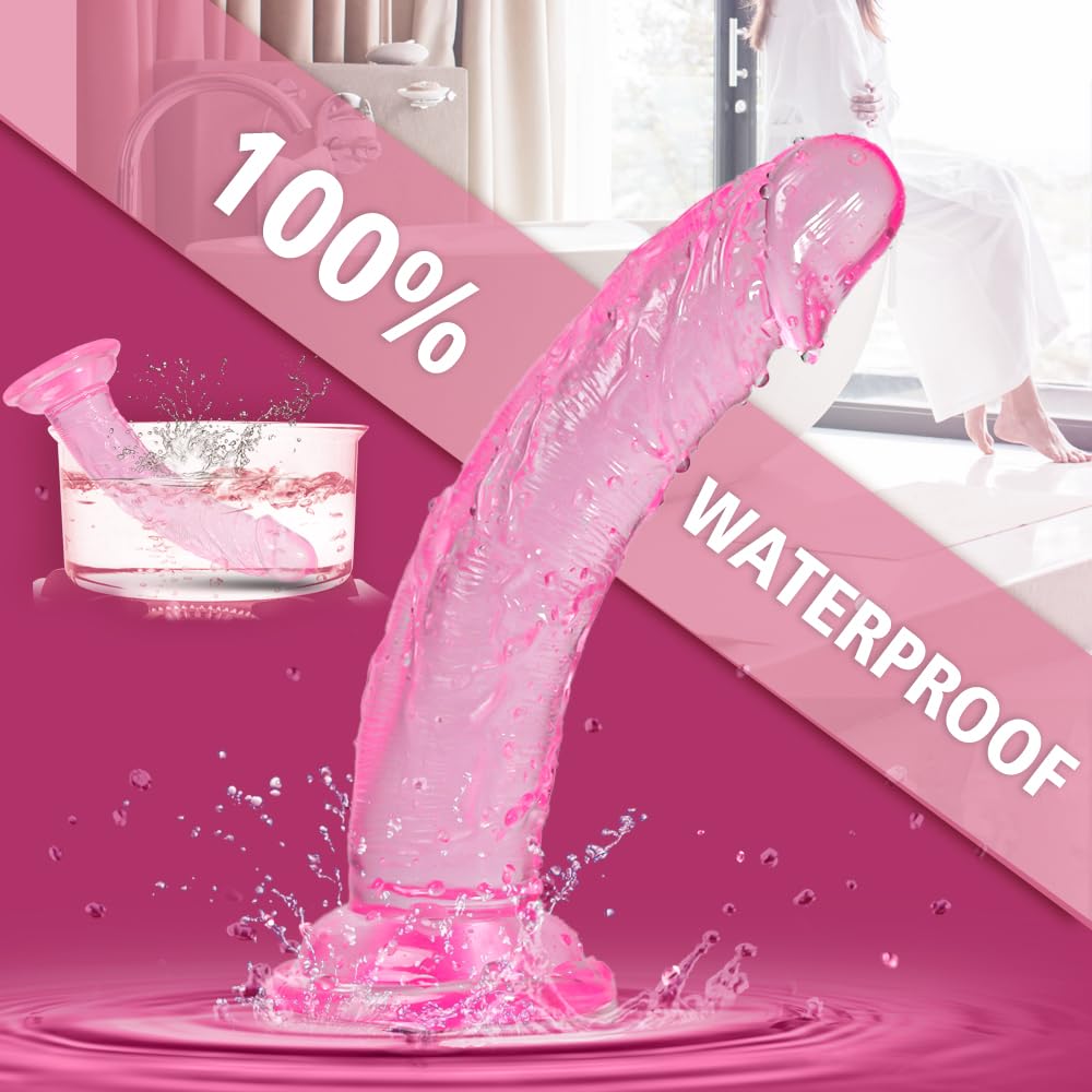 Realistic 6.5 Inch Silicone Dildo with Suction Cup - Flexible Adult Sex Toy for Men, Women & Couples - G-Spot Stimulation, Anal Play & Prostate Massage - Hands-Free Pleasure for Solo or Partnered Use (Pink, Small)