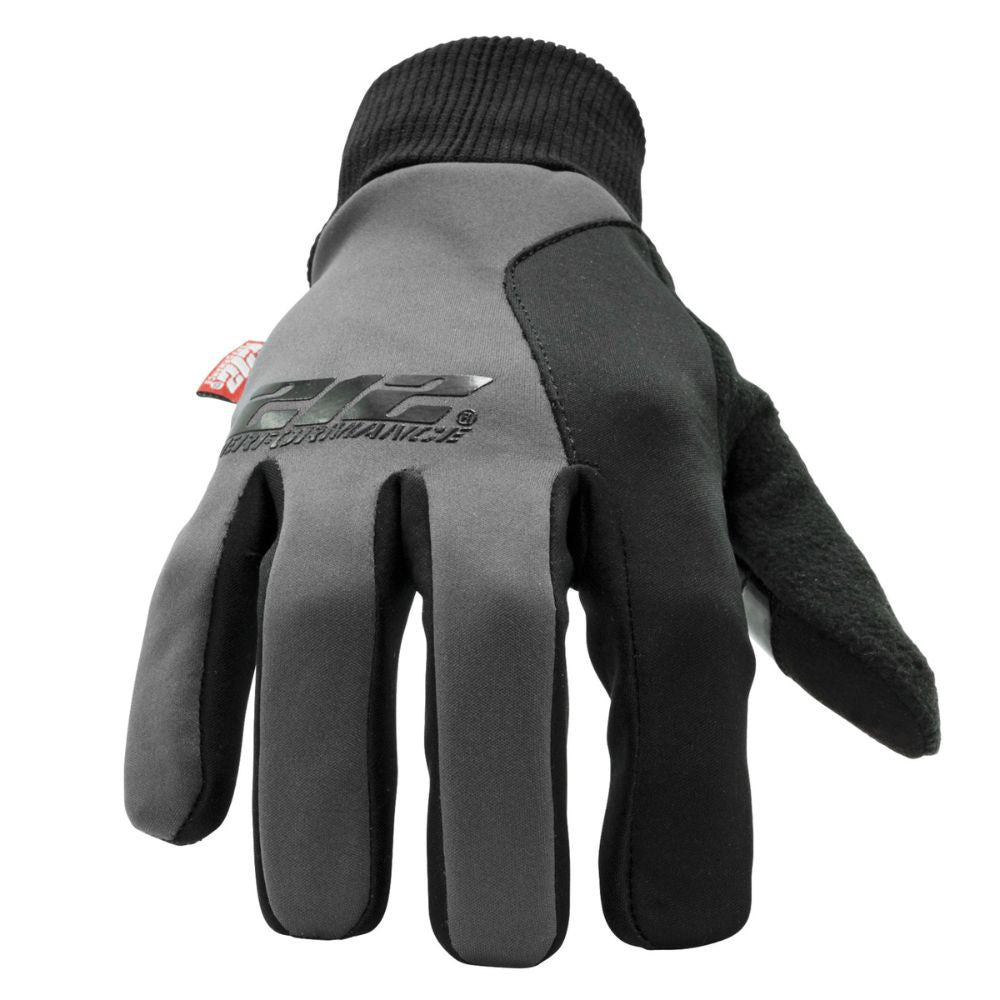 212 Performance TEJG 0609 MK Touchscreen Compatible Silicone Palm Winter Gloves with Cotton Face Mask Combo - Medium, Black & Gray - for Running, Hiking, Outdoor Work & Cold Weather Activities