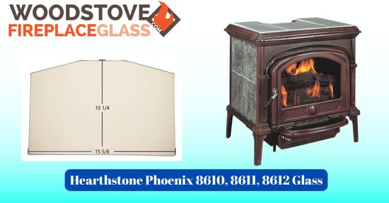 Hearthstone Phoenix 8610, 8611, 8612 Replacement Glass - Clear Tempered Glass for Fireplace Doors - Perfect for Home Heating & Safety Protection