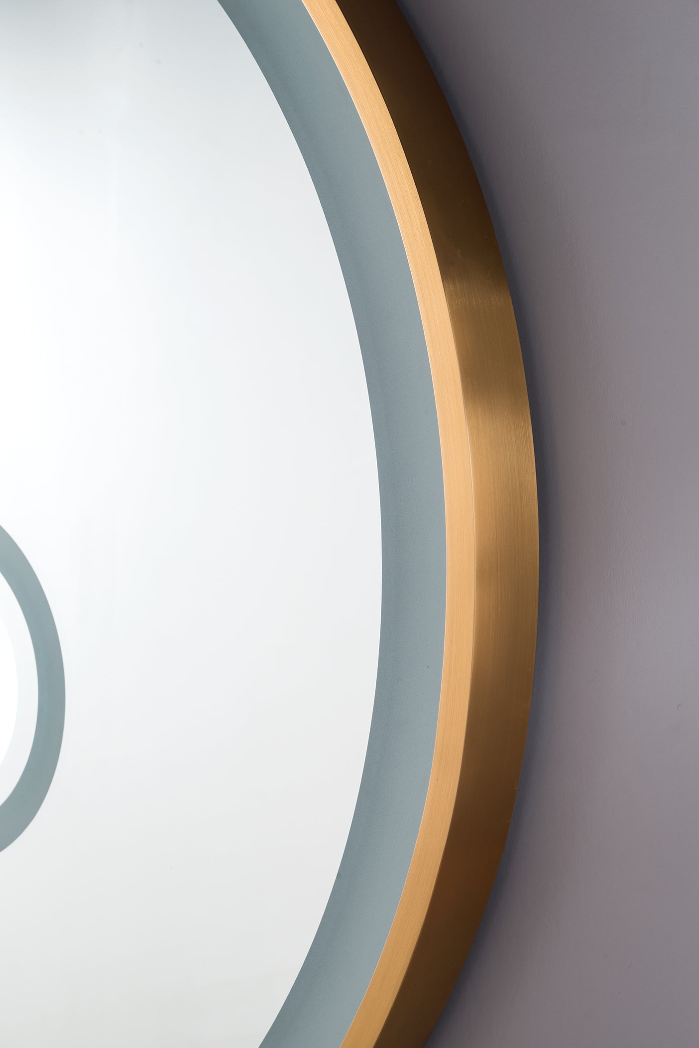 Radiance 36-Inch Round Wall Mirror with Brushed Gold Frame - Perfect for Living Room, Bedroom, or Bathroom Decor