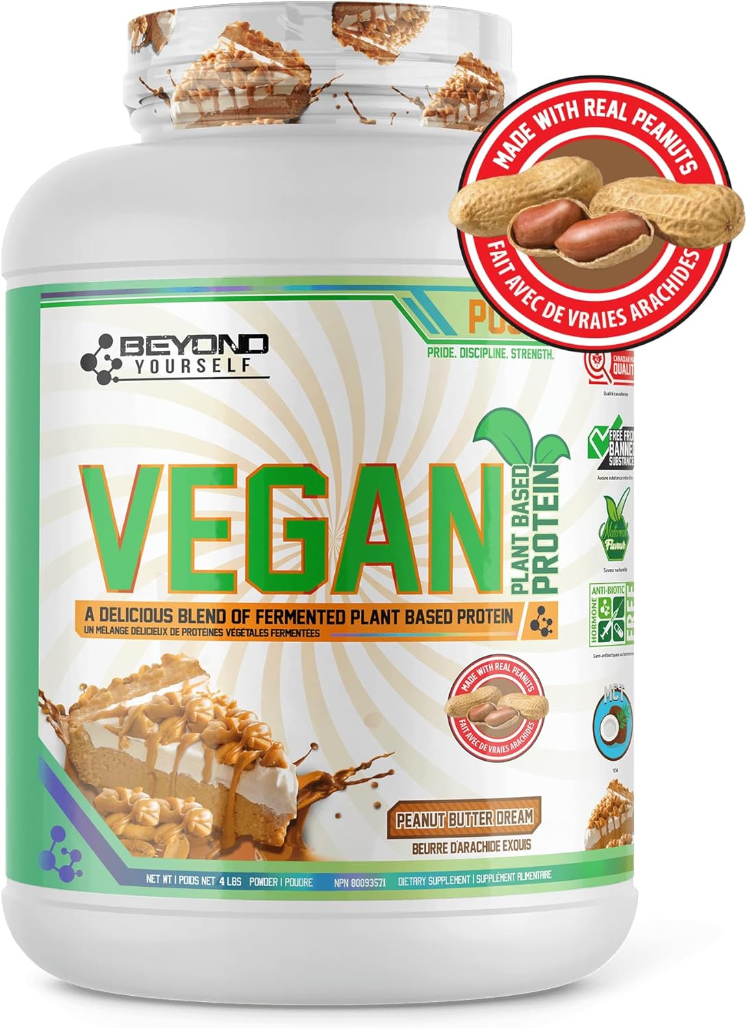 Beyond Yourself Vegan Protein Powder - 1.82kg (4 lbs) Plant-Based Protein for Muscle Recovery & Weight Management | Perfect for Smoothies, Baking & Post-Workout Nutrition