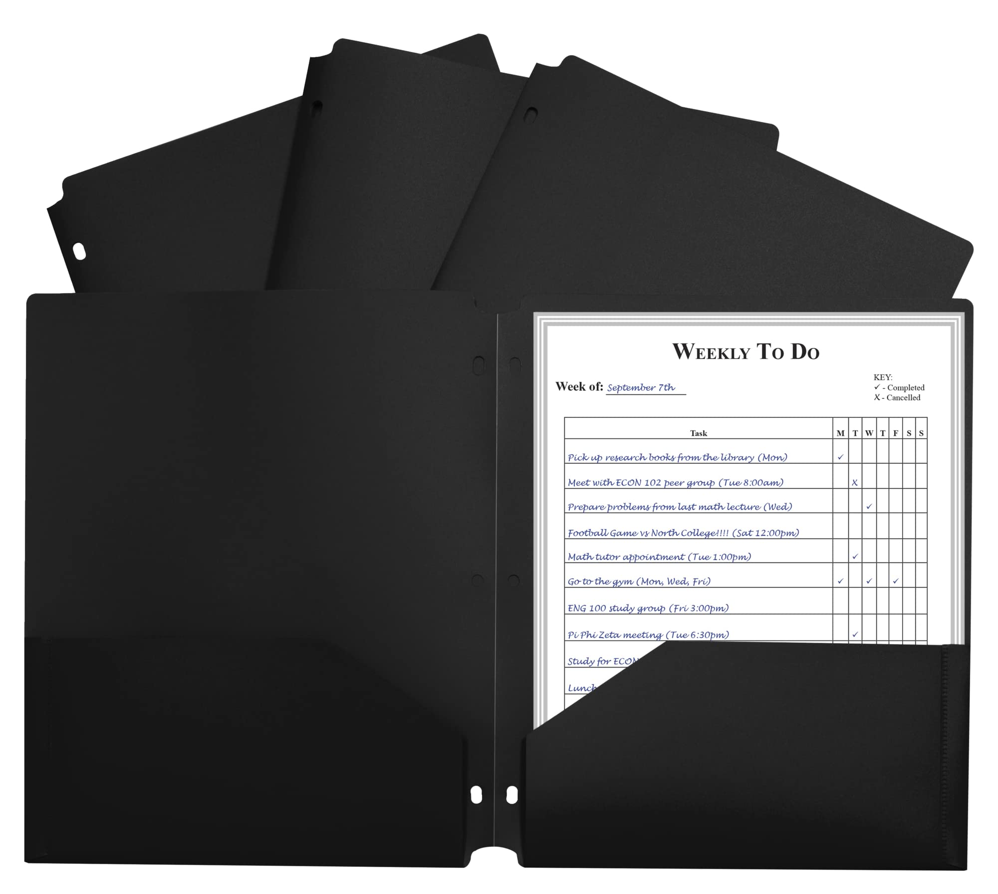C-Line 2-Pocket Heavyweight Poly Portfolio with Secure Document Pockets - Ideal for School, Office & Business Presentations, Resume Carrying & Professional Organization