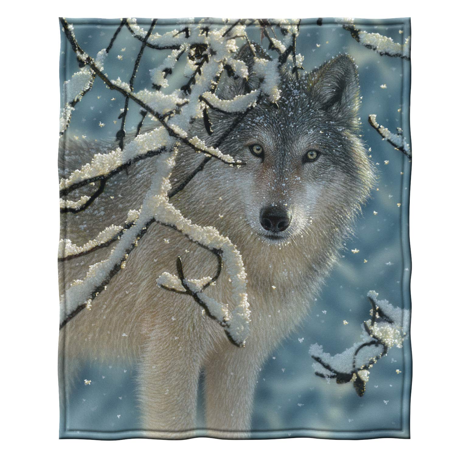 Premium Super Soft Plush Fleece Blanket for Full/Queen Size - Cozy & Warm Broken Silence Wolf Design | Perfect for Bedroom, Couch, Camping & Gifts