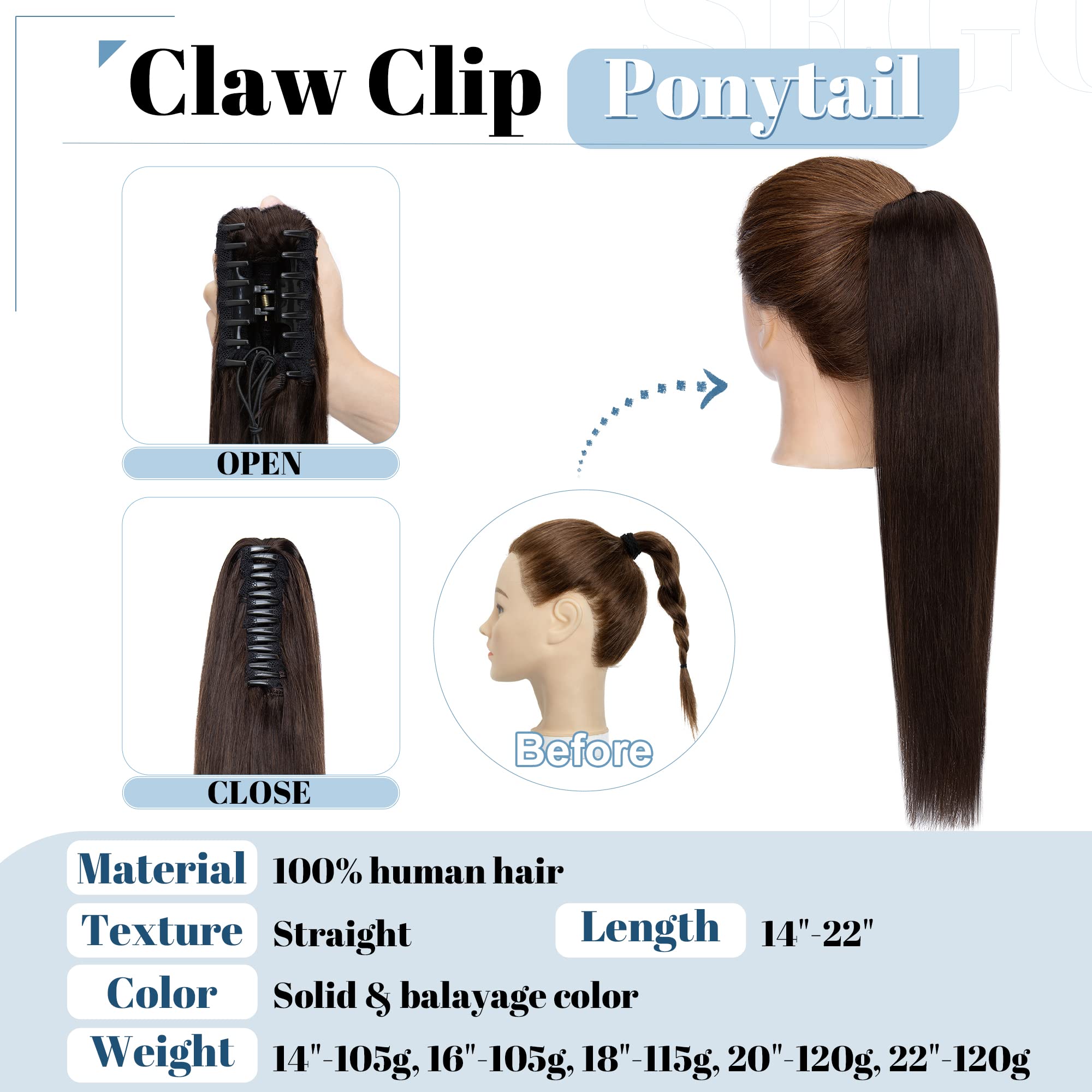SEGO Clip-in Ponytail Hair Extensions 22