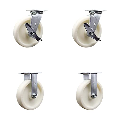 2 Swivel w/2 Brakes & 2 Swivel Locks - 2 Rigid