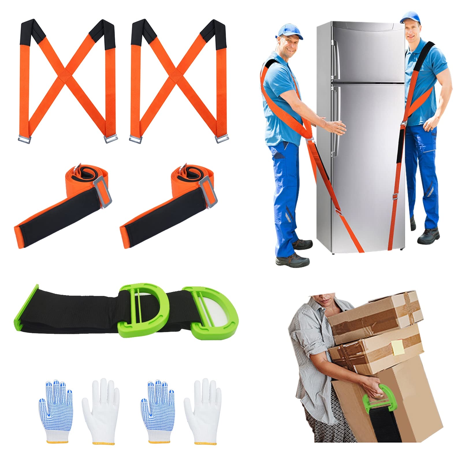 **Heavy Duty Moving Straps - Padded Lifting Harness for Furniture, Mattress & Appliances - One or Two Person Lifting System - Ergonomic Shoulder & Wrist Support for Professional Movers & DIY Home Use**    *(Perfect for Moving Heavy Couches, Mattresses, Appliances & Furniture Safely & Easily!)*