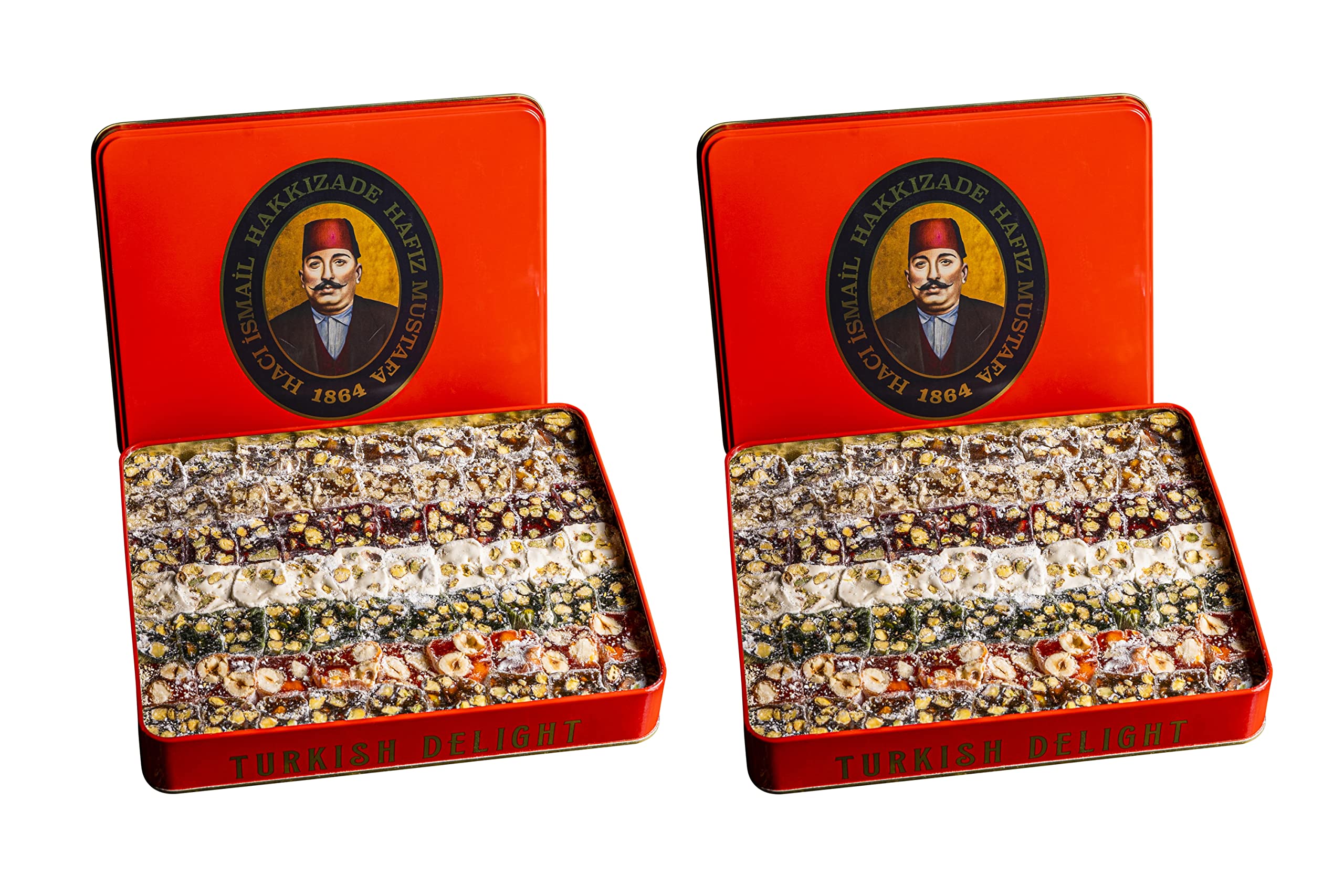 Hafiz Mustafa 1864 Istanbul Turkish Delight Gift Box - Assorted Flavors (Pistachio, Hazelnut, Walnut, Fig, Orange, Pomegranate, Kiwi, Honey, Milk) - Premium Turkish Sweets Tray for Birthday, Christmas, Anniversary Gifts - Perfect for Holiday Parties, Corporate Events & Gourmet Dessert Lovers