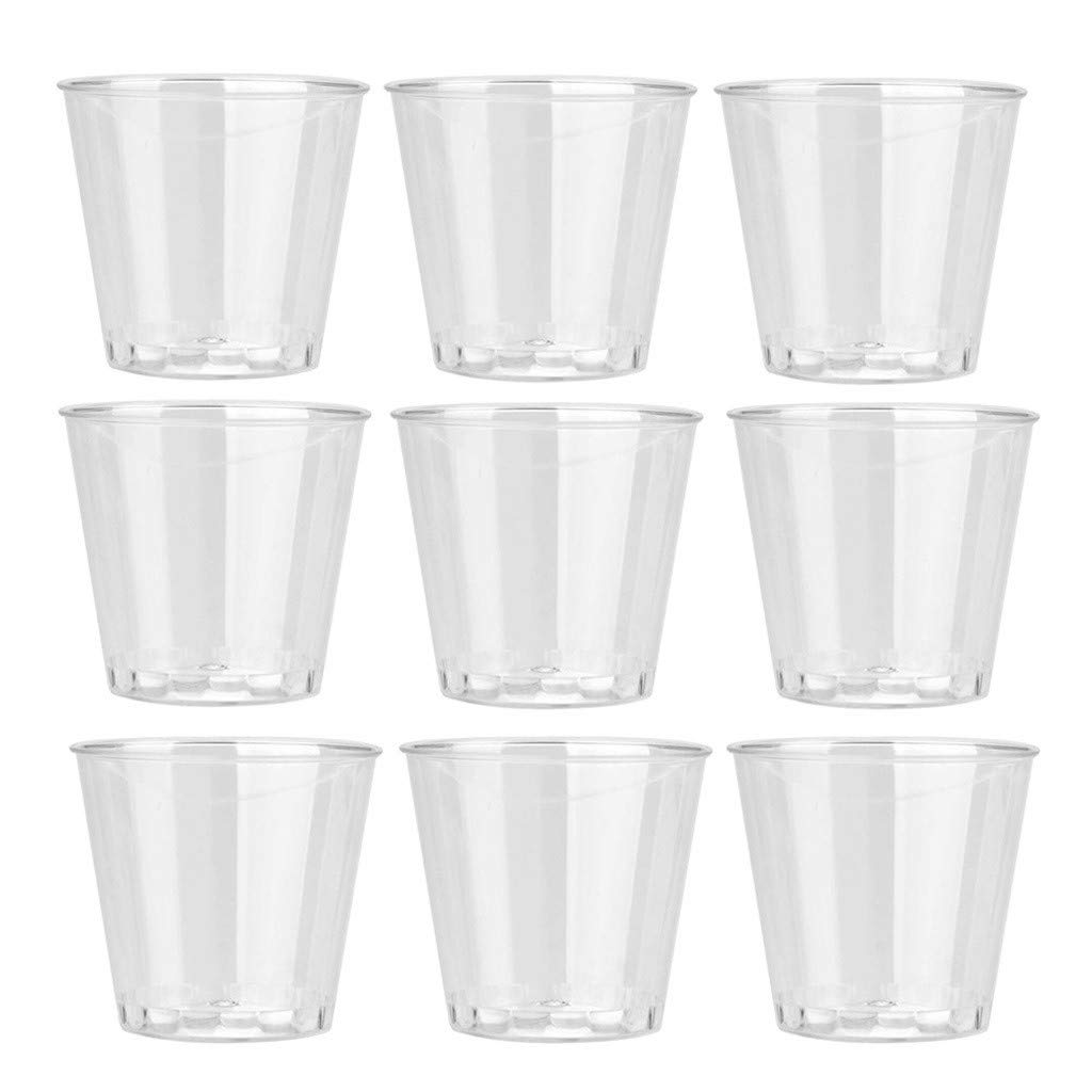 Zerlibeaful 30-Pack Clear Disposable Plastic Jelly Shot Glasses - Elegant Party Cups for Birthday Celebrations, Kitchen, Dining & Bar Use - Perfect for Cocktails, Desserts and Party Favors (One Size, Clear)