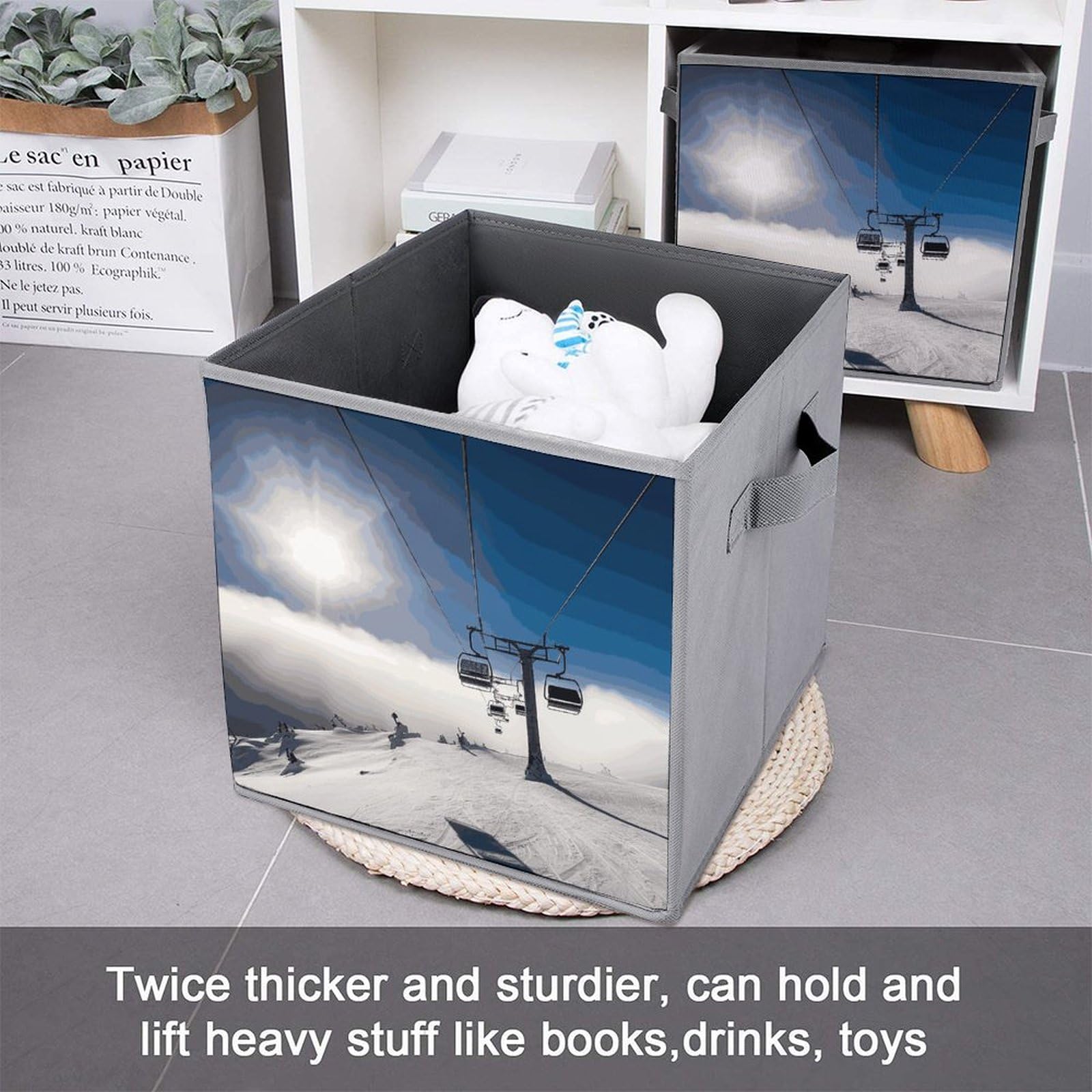 6PCS Collapsible Storage Bins with Handles - Foldable Organizer Boxes for Shelves, Home & Office Organization