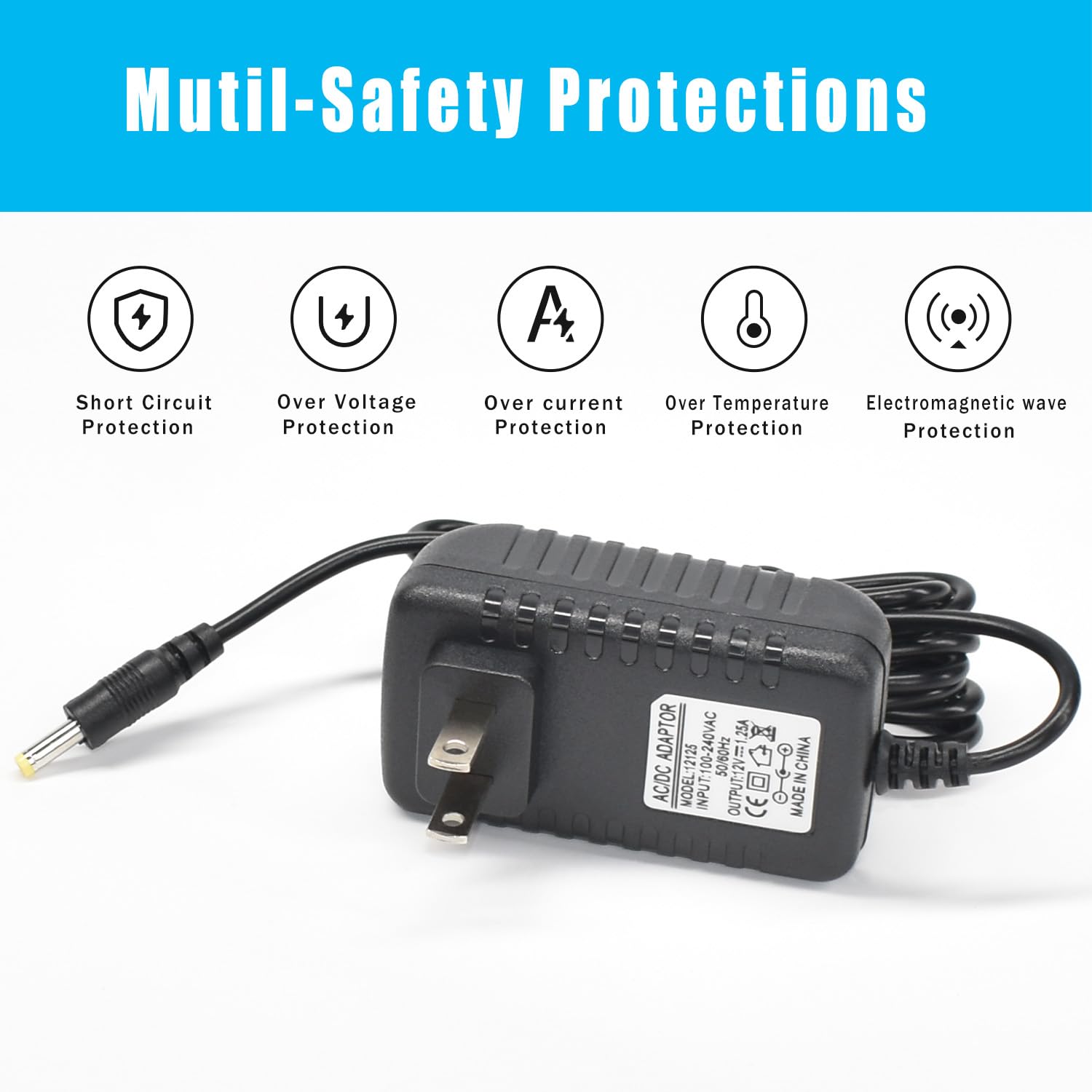 BOEEA 15W Replacement Power Cord for Amazon Echo Dot 3rd/4th/5th Gen, Kids Edition, Echo Show 5, Echo Pop, Fire TV Cube - 6.5ft Black Charger Adapter (Perfect for Home, Office & Travel Use)