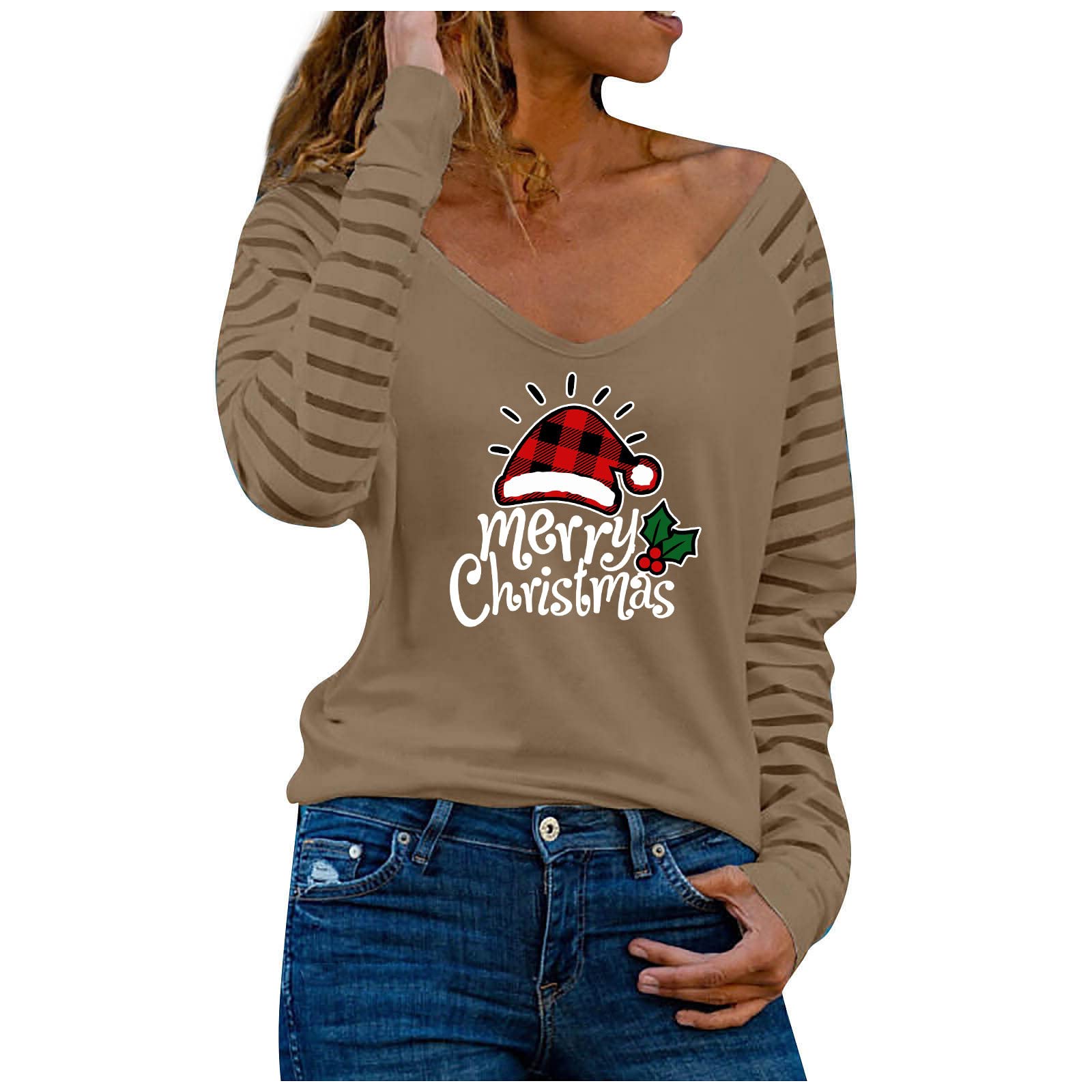 Women's V-Neck Knit Blouses - Patty's Boutik & Caslon Tops in Gray & White | Beach Vacation & Casual Outfits for Women