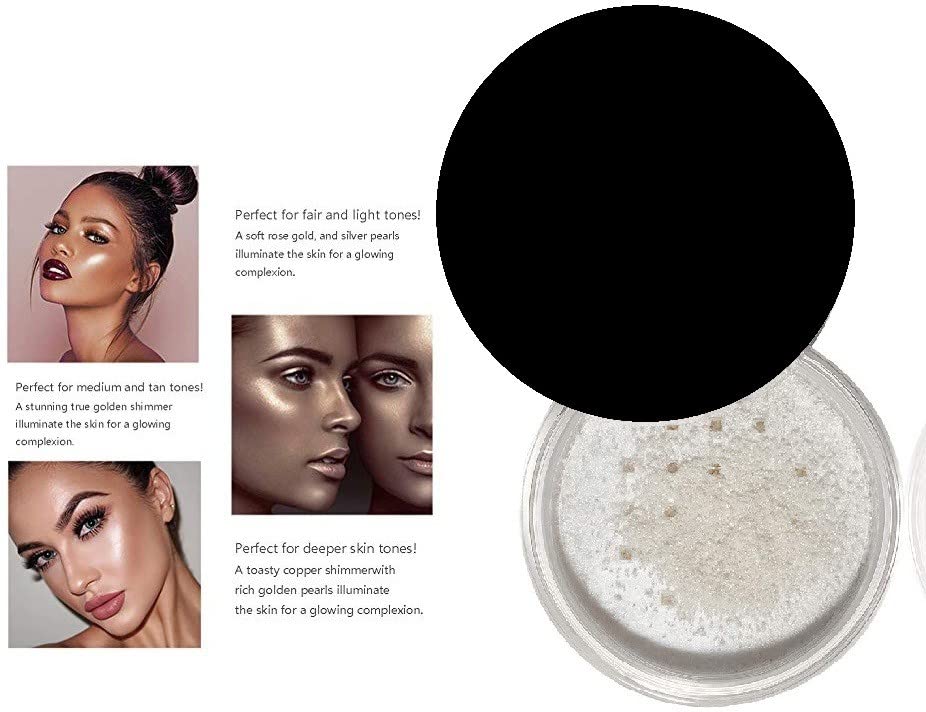 HD Silver Shimmer Powder - Loose Face Highlighter & Shiner for Cheekbones, Eyes & Body | Vegan Makeup for Night Out, Photoshoot & Special Occasions