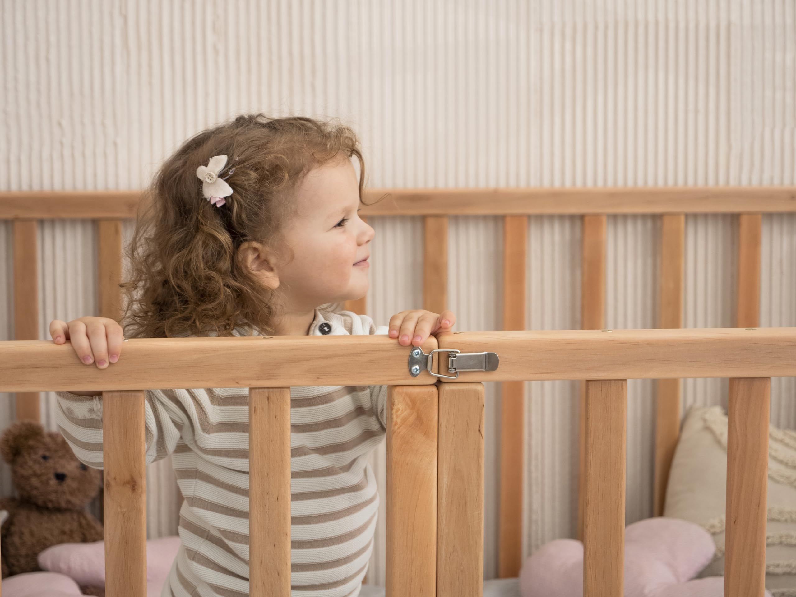 BUSYWOOD Montessori Toddler Floor Bed - Twin Size Wooden Bed with High Safety Rails - Full, Queen, King & Small Size Options (Model 21) - Perfect for Montessori Rooms, Daycare Centers & Safe Toddler Sleep Spaces