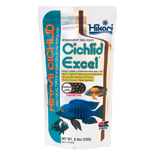 Hikari Cichlid Excel Floating Pellet Fish Food - Premium Tropical & African Cichlid Diet for Enhanced Color & Growth - Ideal for Aquarium, Pond & Outdoor Fish Tanks