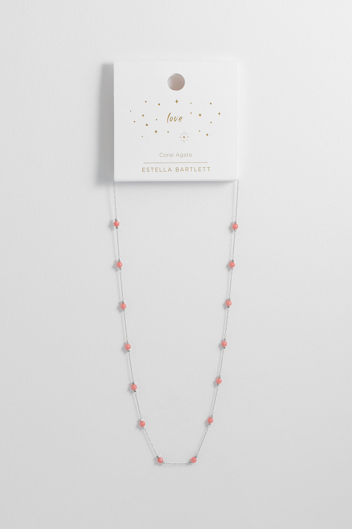 Healing Coral Agate Gemstone Beaded Necklace for Women - Natural Stress Relief & Positive Energy Jewelry - Perfect for Meditation, Yoga & Spiritual Healing