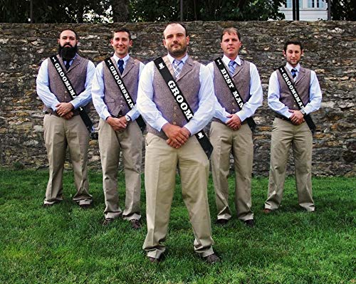 Brosash Groom Sash - Bachelor & Bachelorette Party Supplies, Wedding Shower Decorations, Groom-to-Be Gifts, Bridal Engagement Favors (White) - Perfect for Bachelor Parties, Wedding Showers & Bridal Events