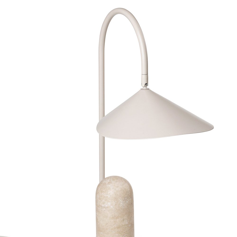 FERM Living Arum Table Lamp - Modern Cashmere Fabric Shade, Bedside & Living Room Lighting, Scandinavian Home Decor for Bedroom & Office