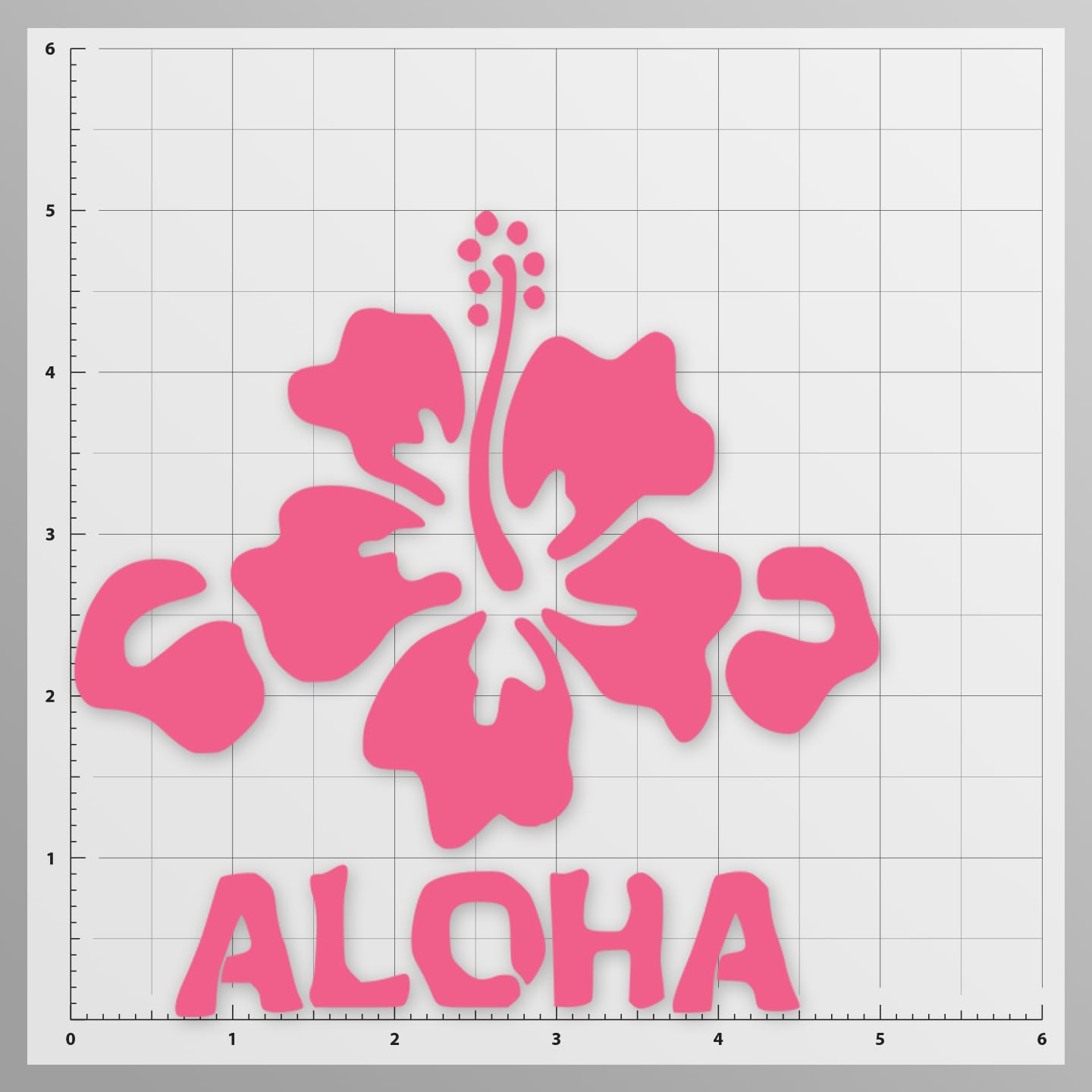 Aloha Hibiscus Flower Vinyl Decal Sticker - 5.5 Inch Pink Hawaiian Tropical Sticker for Cars, Trucks, Vans, Walls, Laptops, Water Bottles - Perfect for Beach Themed Decor, Summer Parties & Tropical DIY Projects