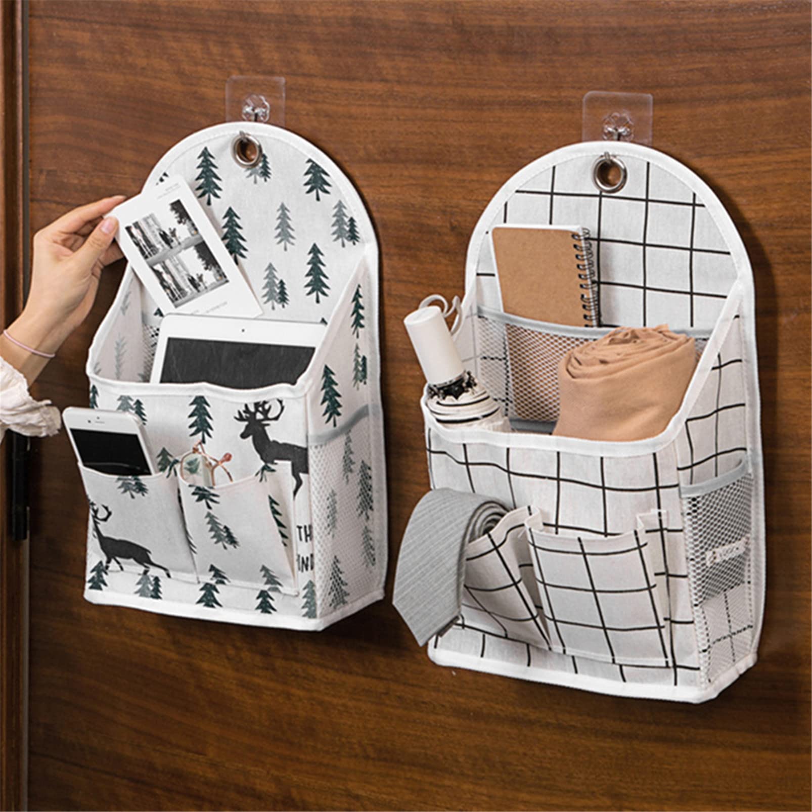 Large Capacity Wall Hanging Storage Organizer - Door Mounted Shoe Rack & Home Office Cloth Bag (Forest Deer Design) - Perfect for Small Space Organization, Closet Storage & Entryway Shoe Management