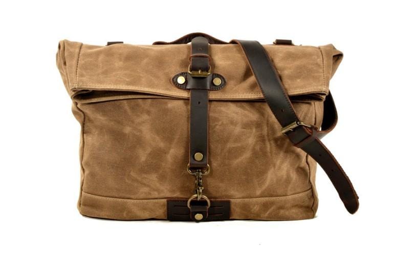 Men's Canvas Messenger Bag for Laptop - Stylish & Durable Crossbody Computer Bag for Work, Travel & College