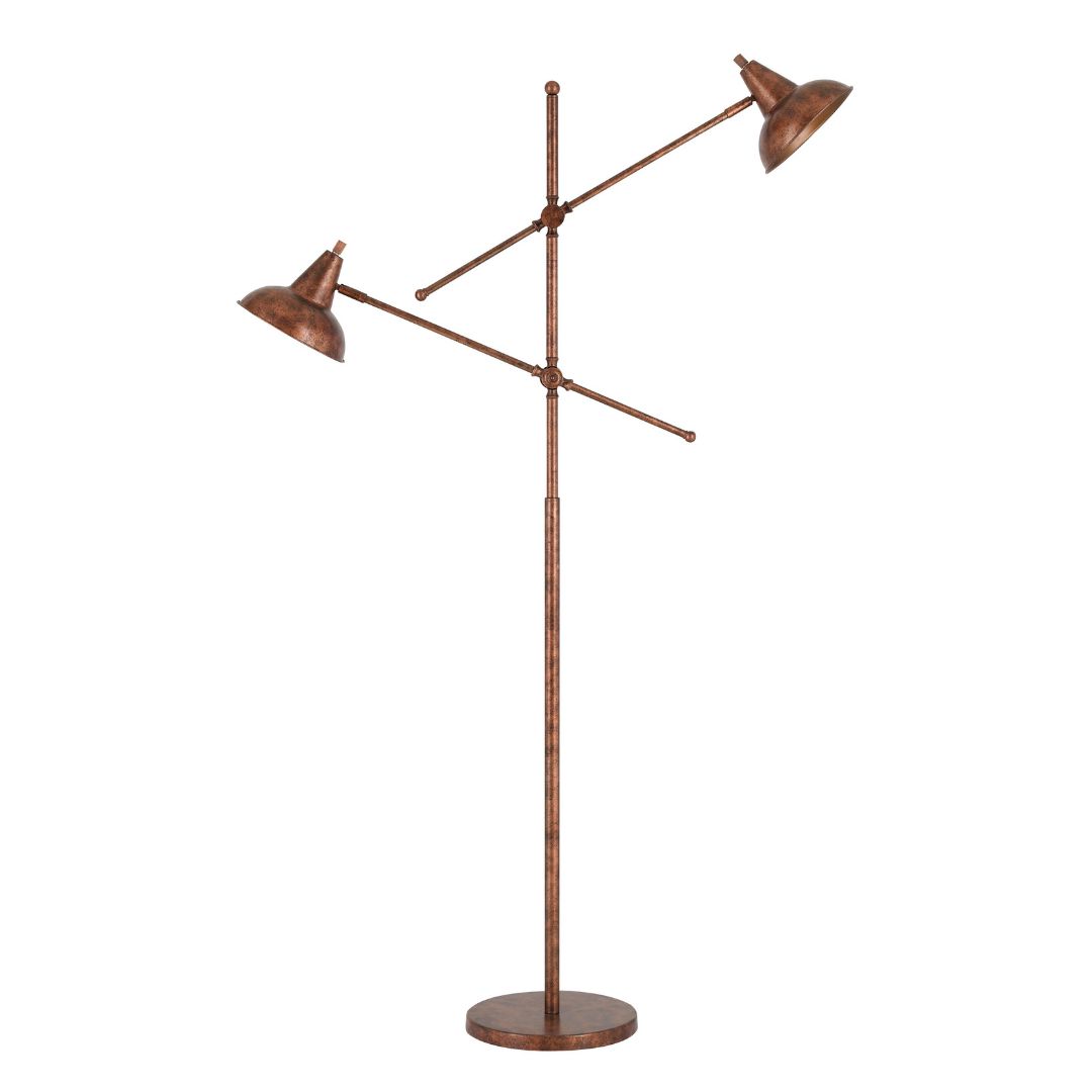 Cal Lighting 60W X 2 Canterbury Adjustable Metal Floor Lamp - Perfect for Living Room, Bedroom & Office Reading Light