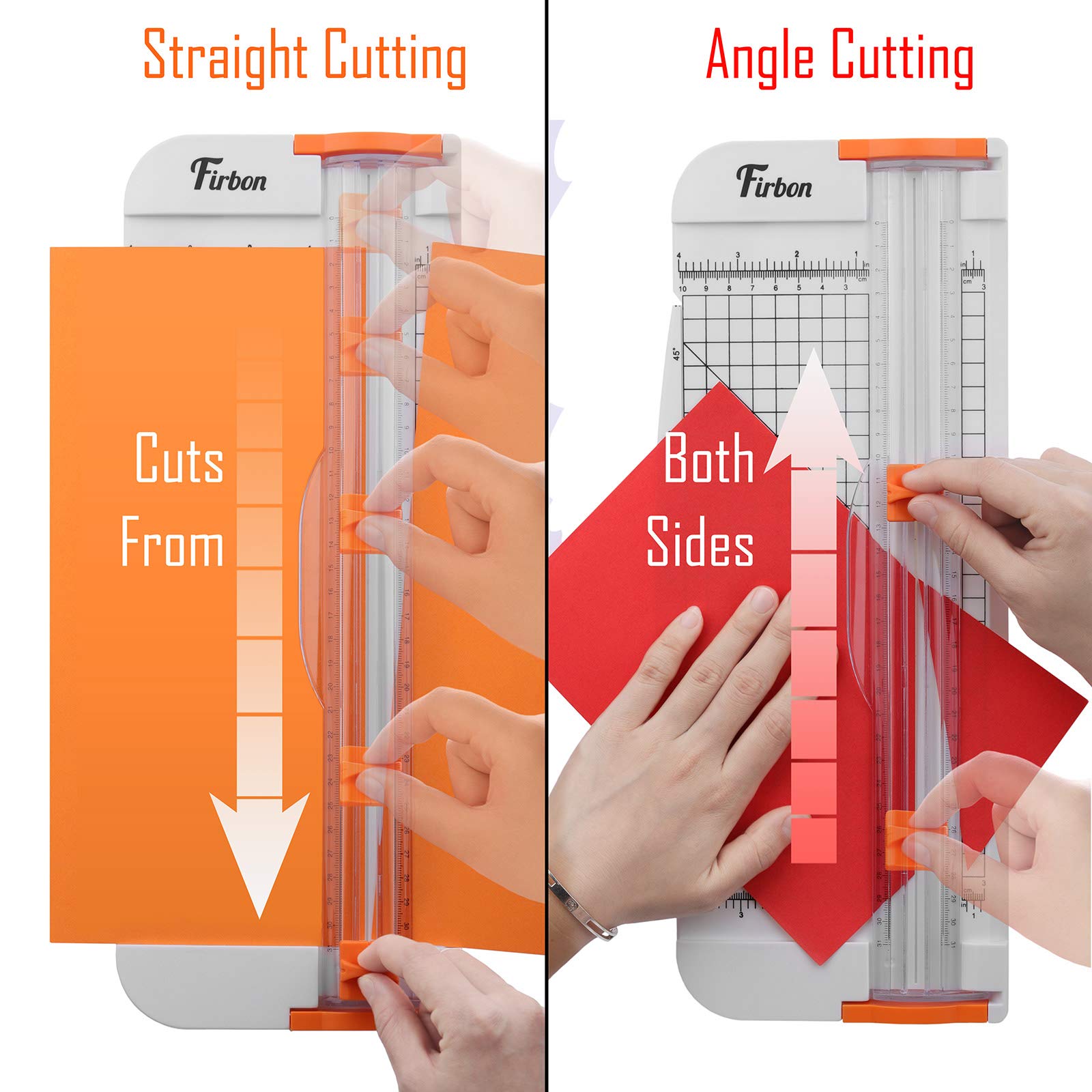 Firbon 12 Inch A4 Paper Cutter with 5 Replacement Blades - Precision Paper Trimmer with Side Ruler for Scrapbooking, Crafting, Coupons, Labels & Cardstock - Perfect for Home Office, School Projects & DIY Crafts