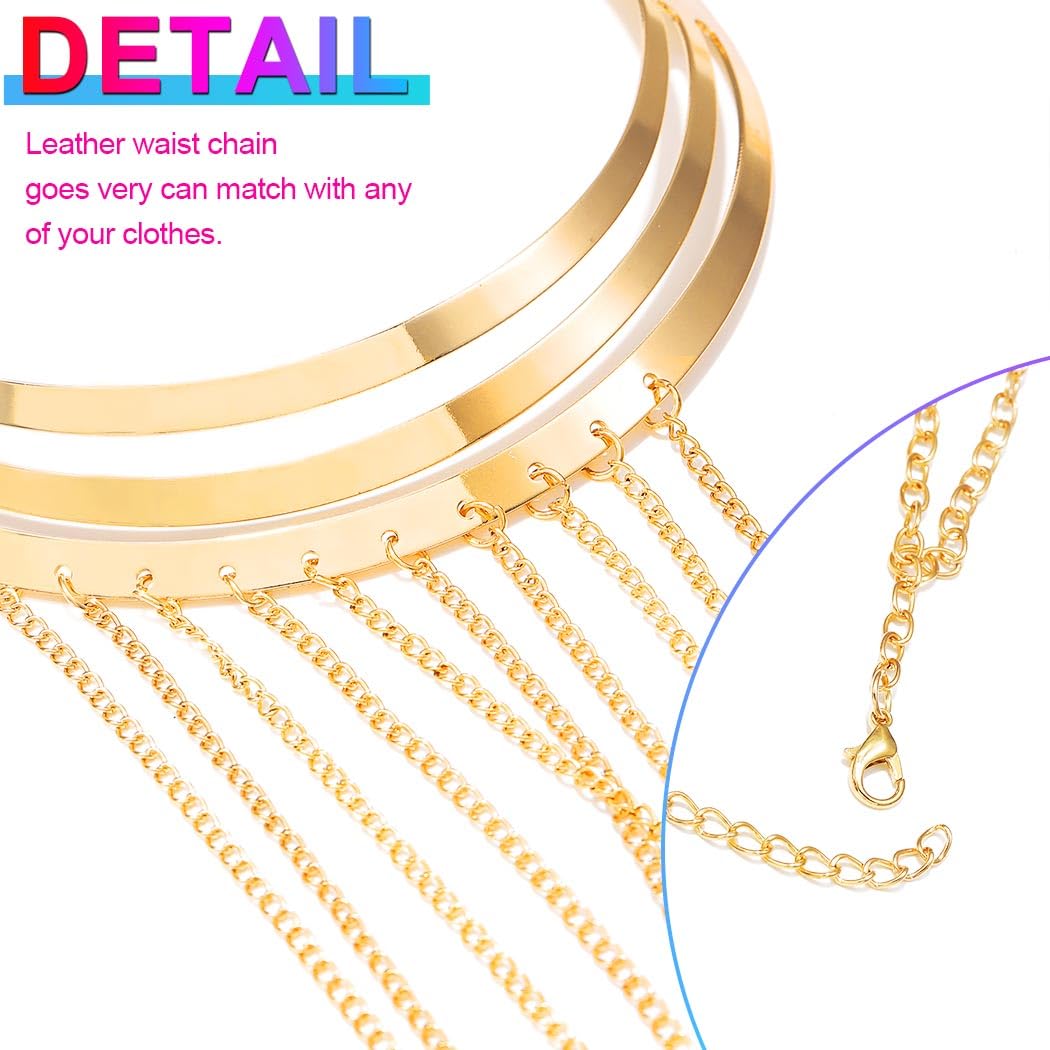 NICUTE 18K Gold Plated Body Chain - Layered Bra Chain with Tassel Shoulder Jewelry for Women | Egyptian Style Belly Dance Accessories | Perfect for Music Festivals, Bachelorette Parties & Beach Vacations