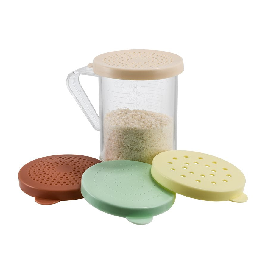 Winco Shaker Dredger Poly with 4 Color Lids - PDG 10AC - Perfect for Seasoning, Baking & Kitchen Use