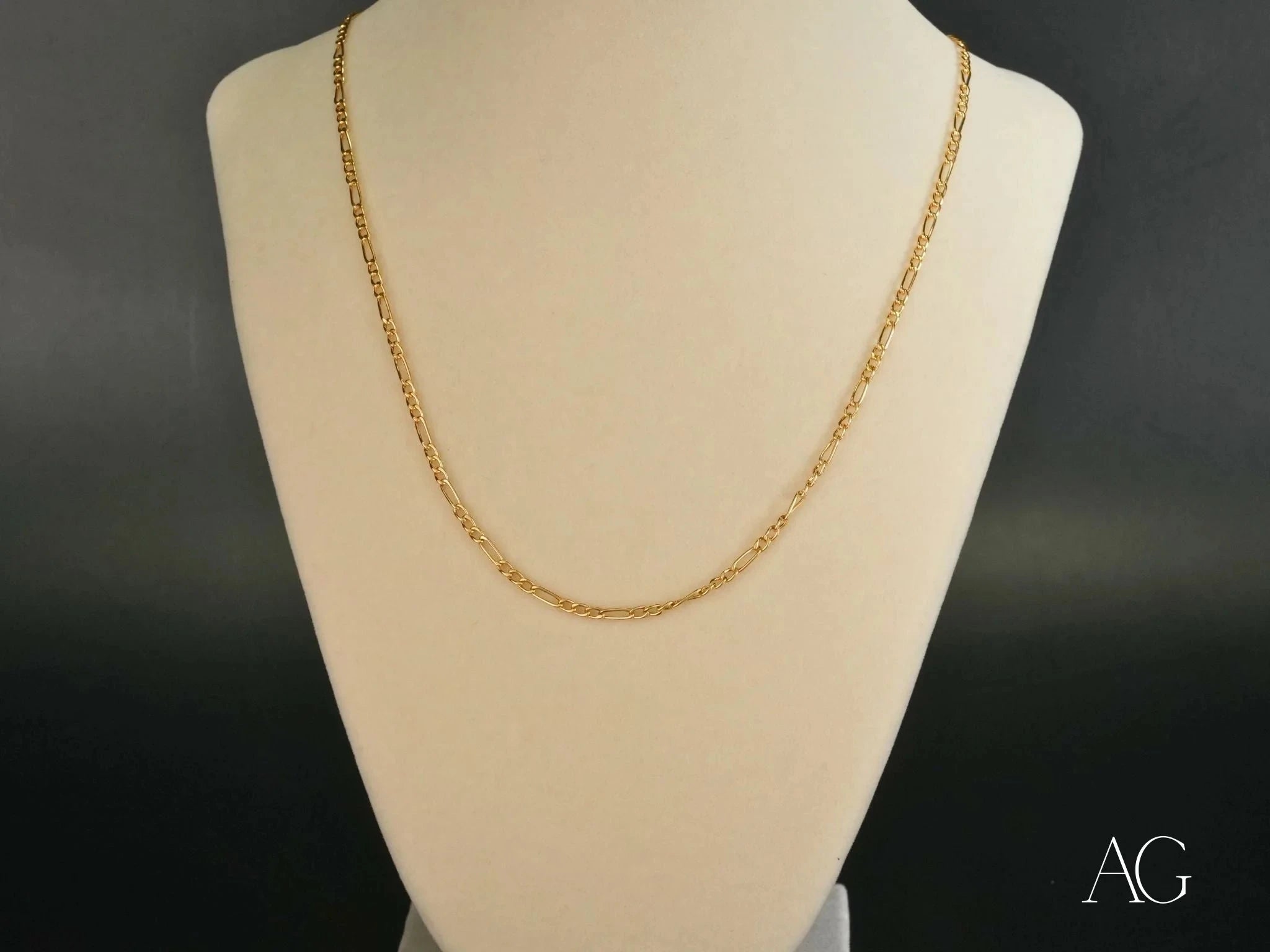 18K Gold Figaro Chain for Men & Women - Timeless Elegant Jewelry for Everyday Wear, Gifts & Special Occasions