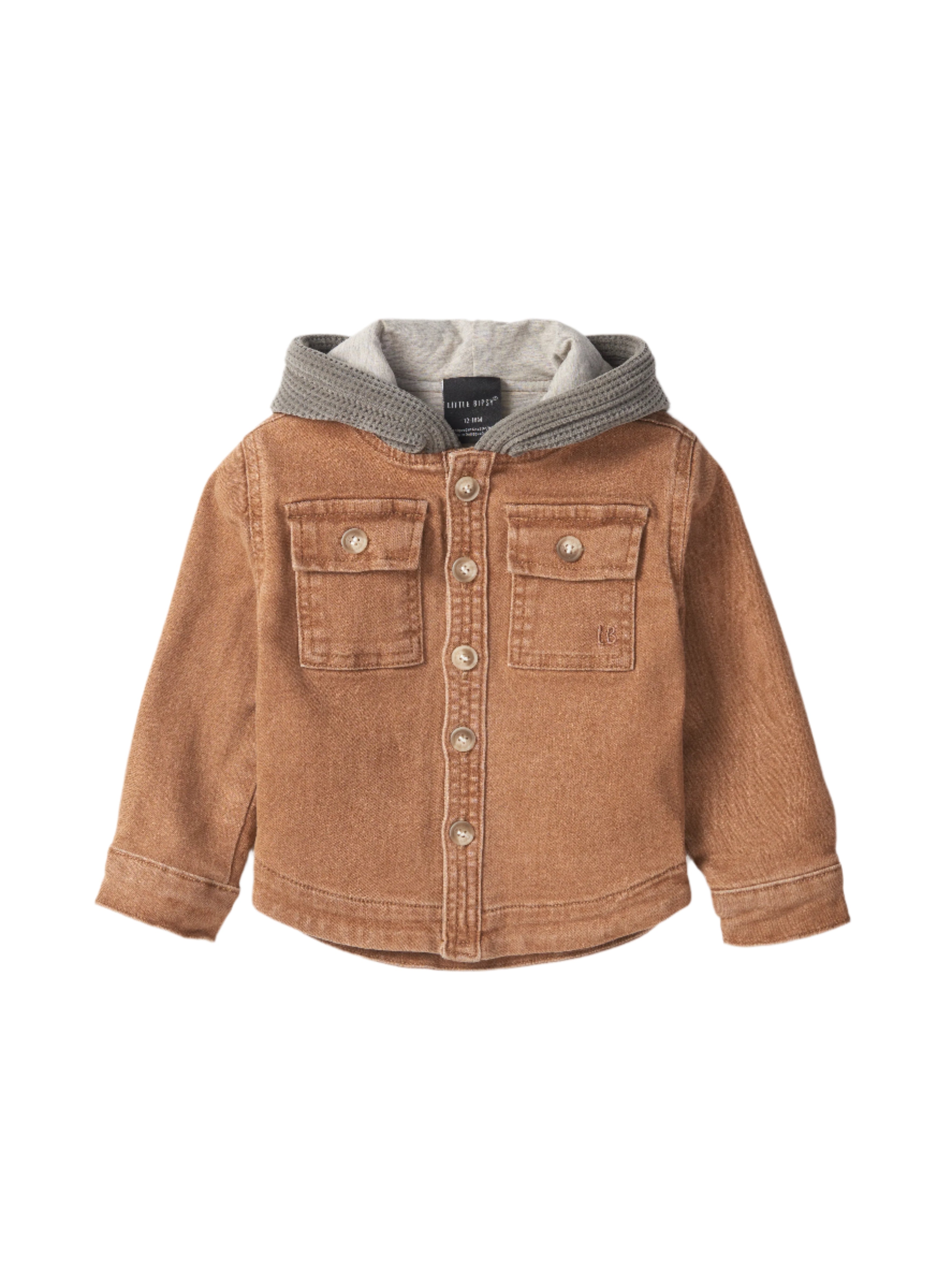 Men's Hooded Denim Shacket Jacket in Camel Color - Stylish Casual Outerwear for Fall & Winter | Perfect for Streetwear, Layering, and Outdoor Activities