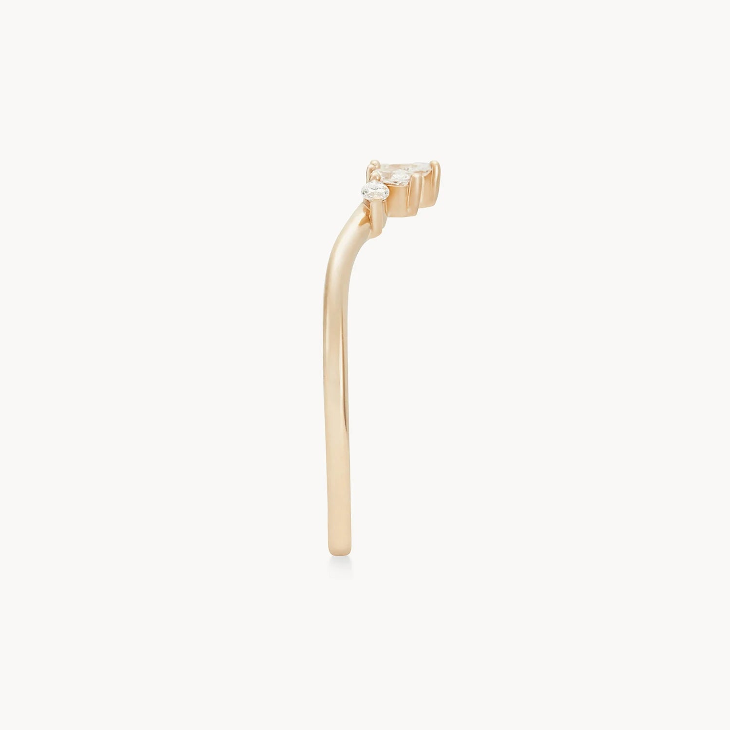 14K Yellow Gold Illumina Band with White Diamonds - Elegant Stackable Ring for Weddings, Anniversaries & Everyday Wear