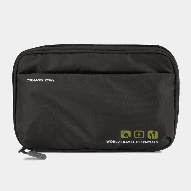 Travelon Anti-Theft Tech Organizer for Travel - RFID Blocking, Water-Resistant Cable & Accessory Pouch - Perfect for Airplane, Business Trips & Commuting