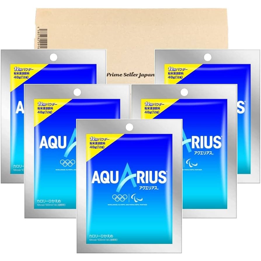 Aquarius Sports Drink Powder - 48g x 5 Bags - Electrolyte Replenishment for Athletes | Ideal for Running, Gym Workouts & Outdoor Activities