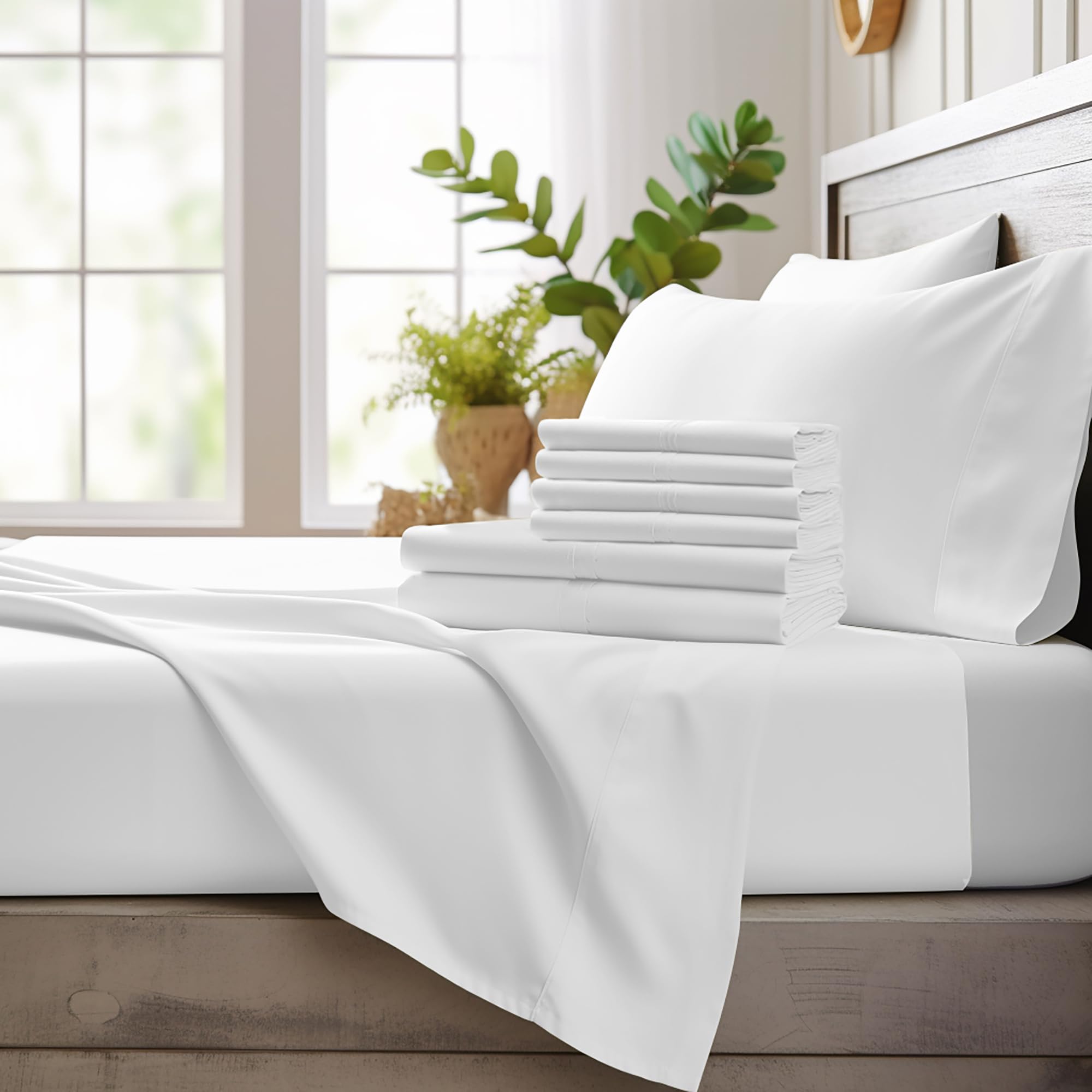 Bamboo Sheets Set - 100% Viscose, Breathable & Cooling for Hot Sleepers - Fits 16