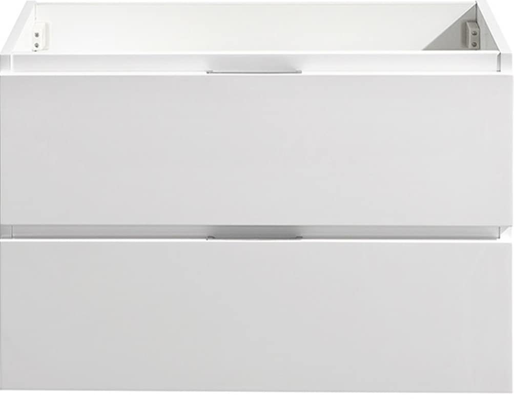 Fresca Valencia 30 Inch Glossy White Wall Mounted Modern Bathroom Vanity Cabinet - Sink Not Included | Space Saving Storage Solution for Small Bathrooms & Powder Rooms