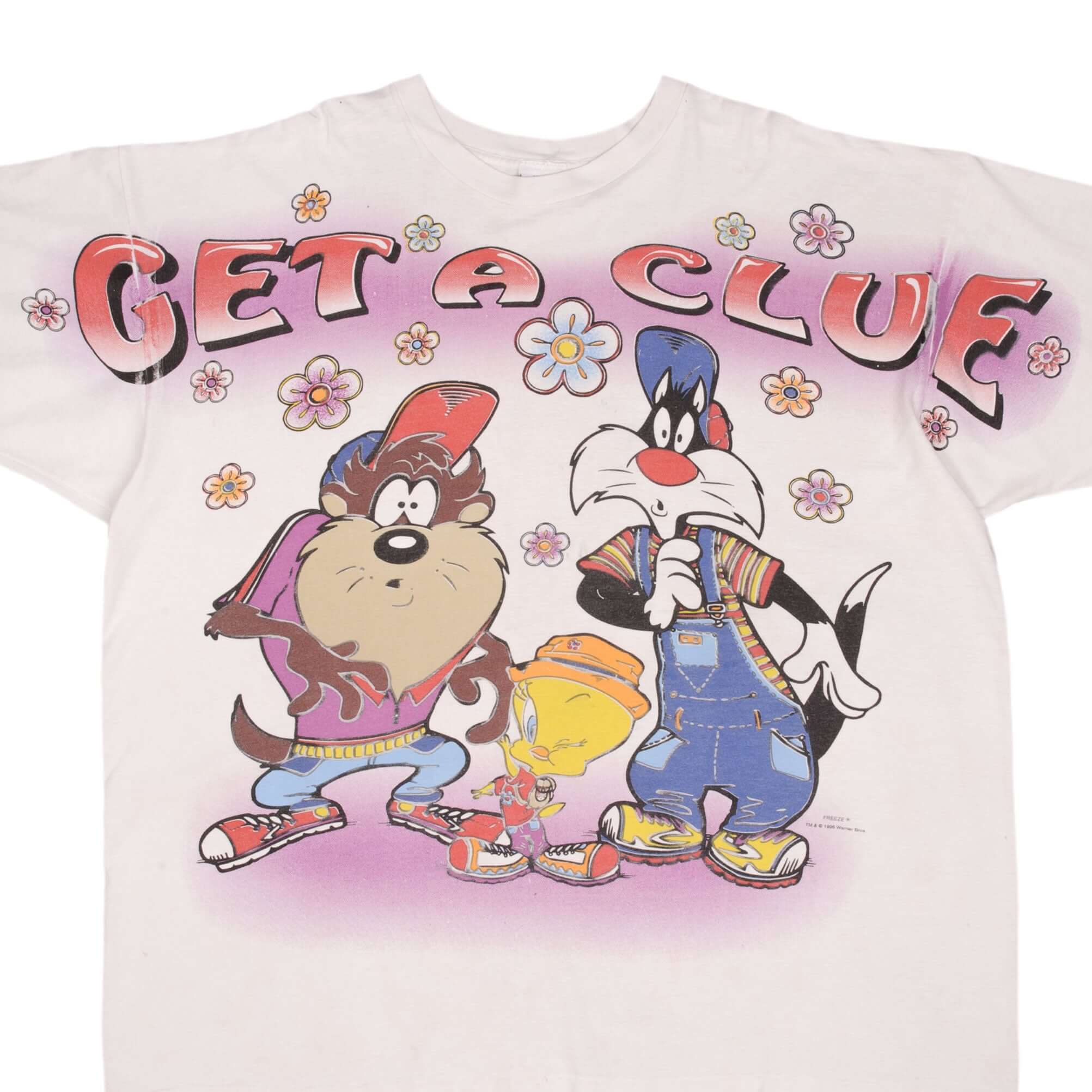 Vintage Looney Tunes Taz Tweety Sylvester Graphic T-Shirt 1996 Retro Cartoon Tee 3XL USA - Perfect for Casual Wear, Cosplay, and 90s Nostalgia Fans